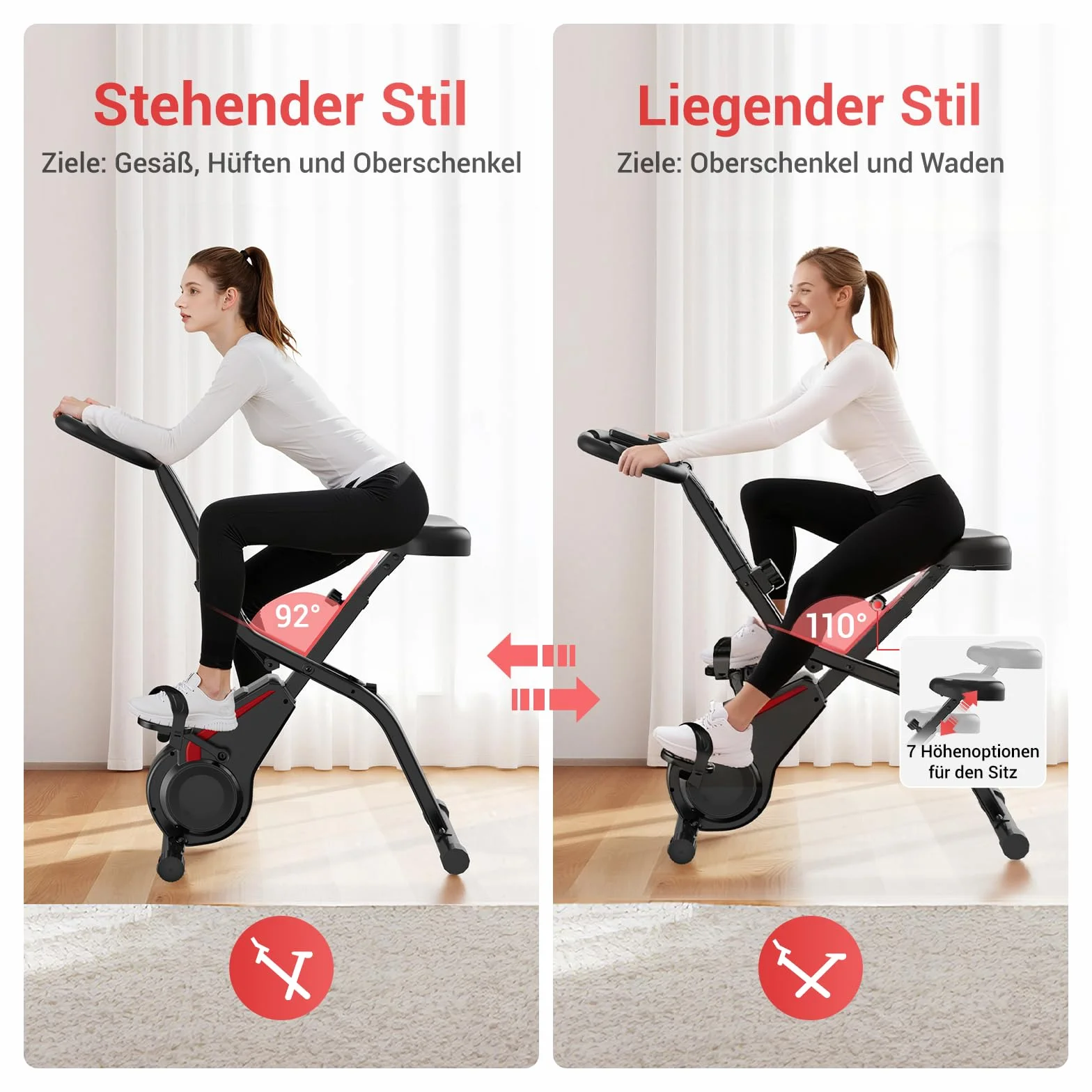 Rower treningowy składany stalowy 136 kg regulowany 140-190 cm