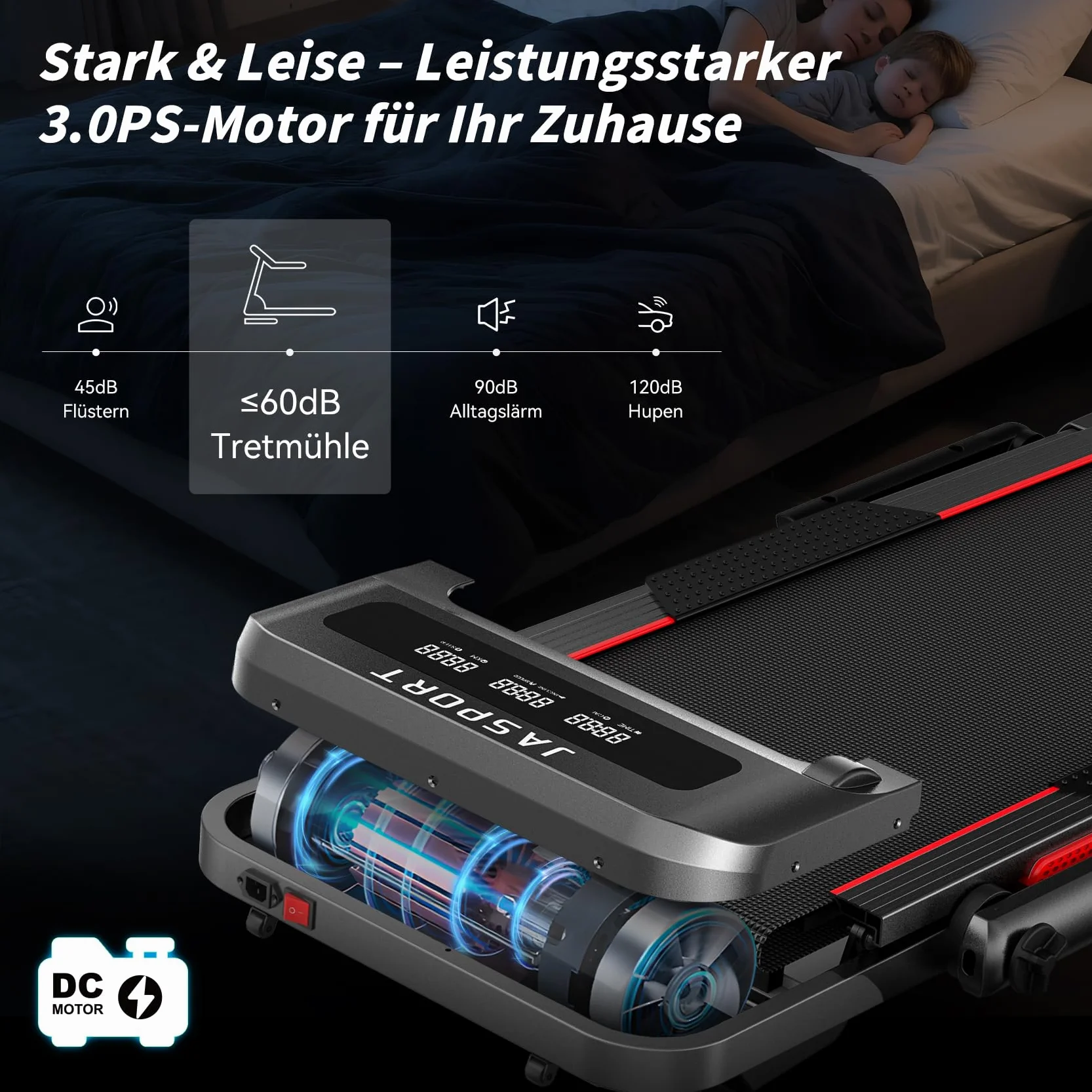 GL3H Bieżnia Składana 12° Nachylenie 2w1 Panel Chodzenia 14 km/h 3.0 KM Silnik Cichy 18 Programów Sterowanie Dotykowe Bluetooth