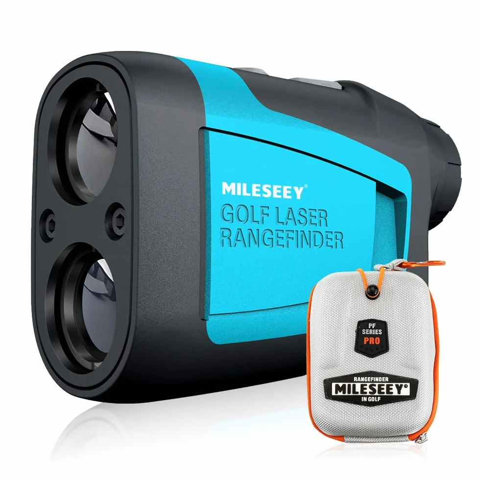 Mileseey Profesjonalny laserowy dalmierz golfowy 600 jardów z kompensacją nachylenia, wysoka precyzja ± 0,55 jarda, szybkie zapięcie masztu, powiększenie 6x, pomiar odległości/kąta / prędkości do golfa, polowania