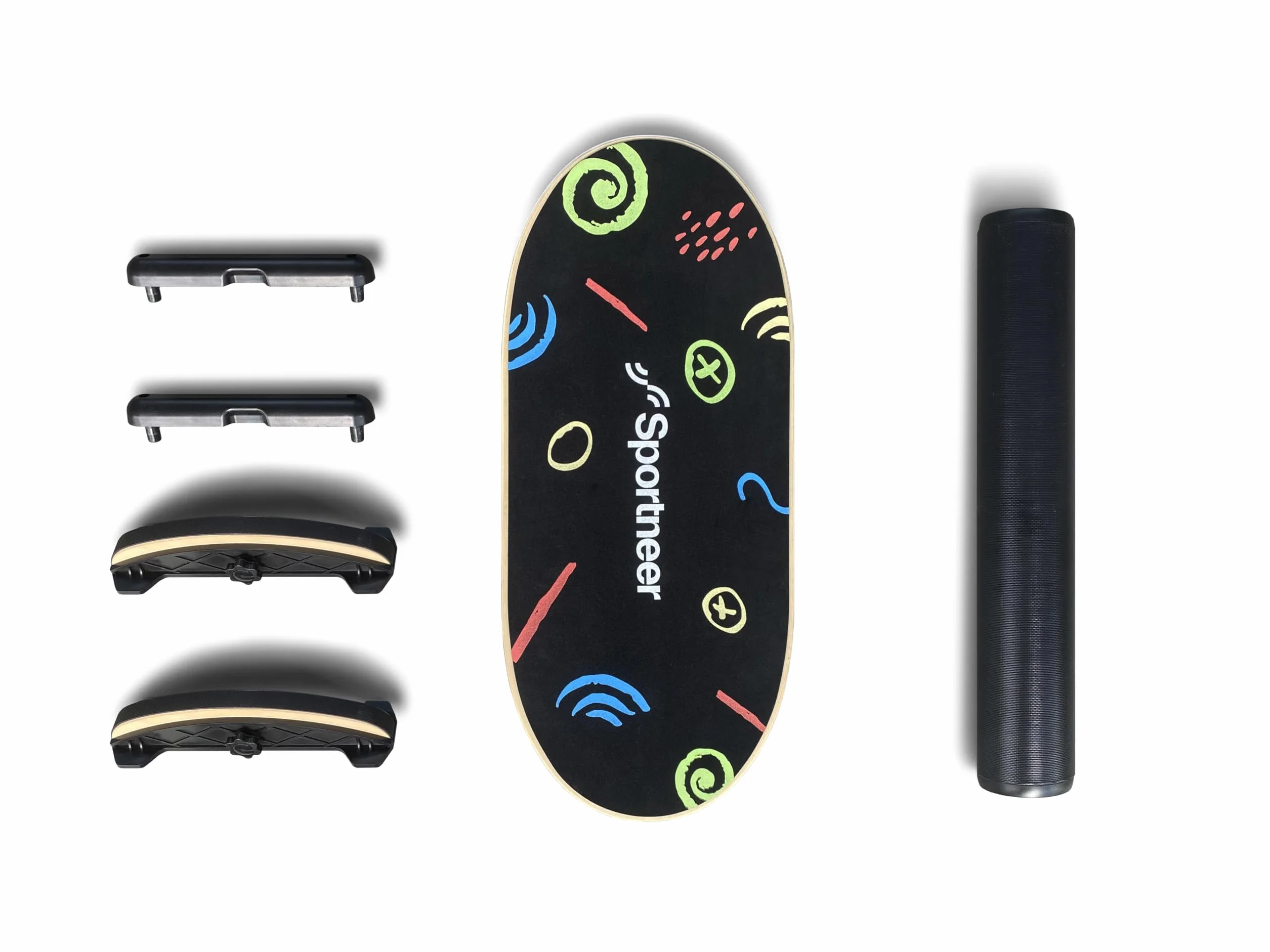 Sportneer Balance Board Wobble Board z regulowanymi stoperami i kółkami trener równowagi dla dzieci