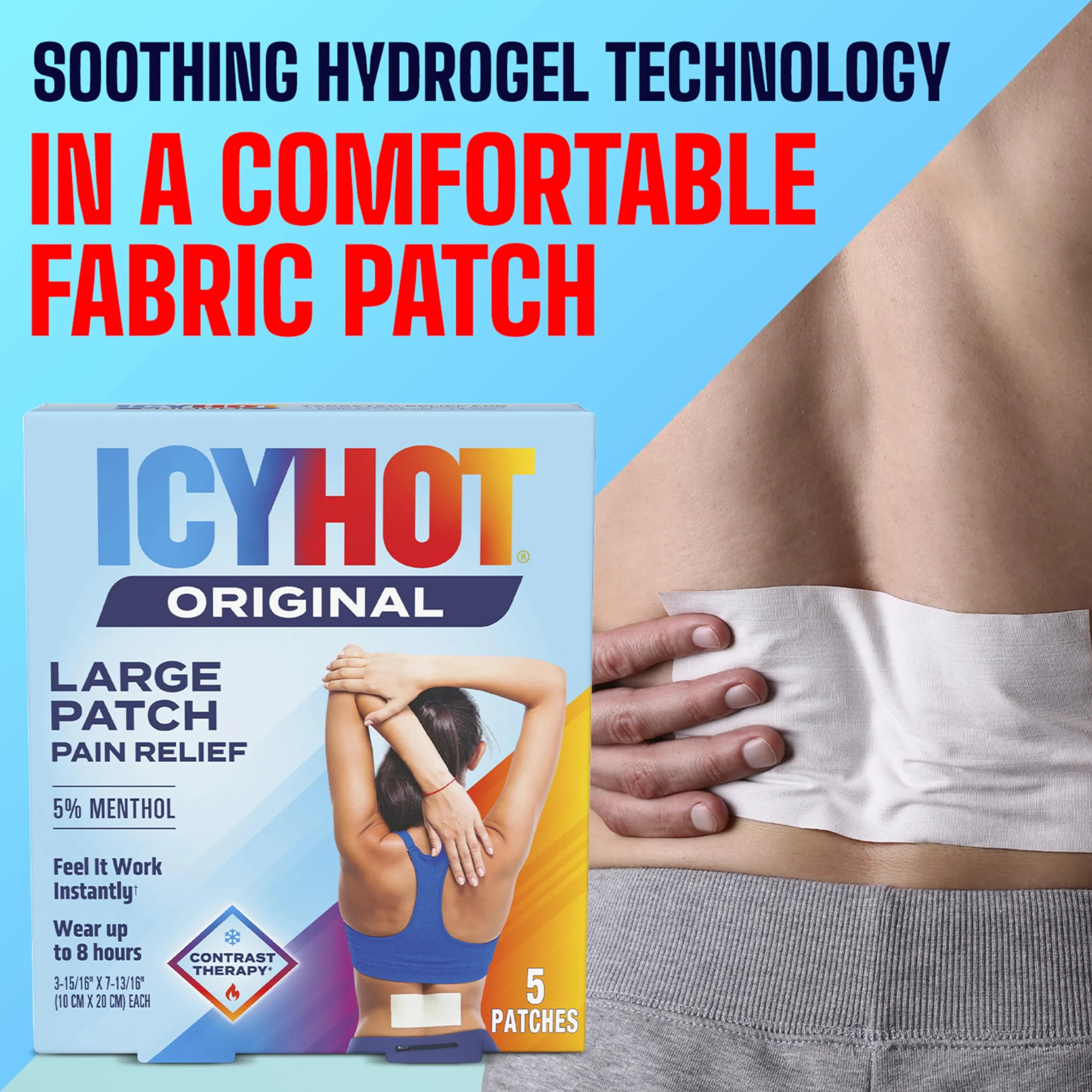 ICY HOT ® Łatka stojąca (bardzo mocna) Na plecy i duże obszary 5 ...