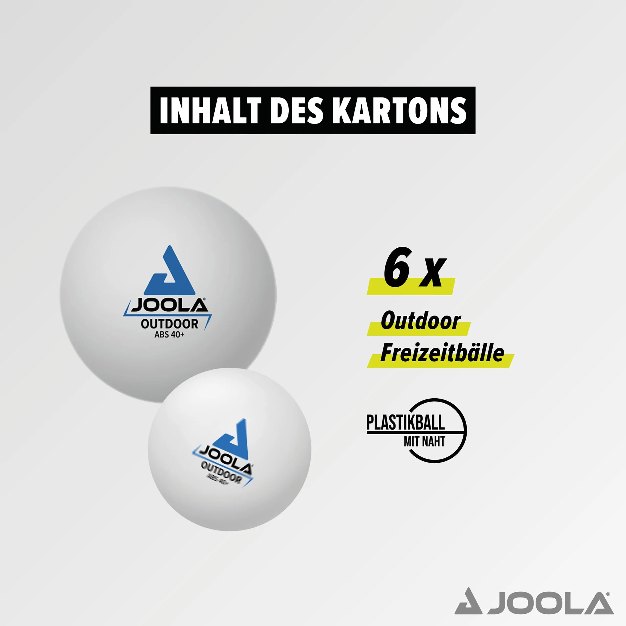 JOOLA TT-Ball Outdoor, uniseks, dla dorosłych, kolor biały, 40 mm