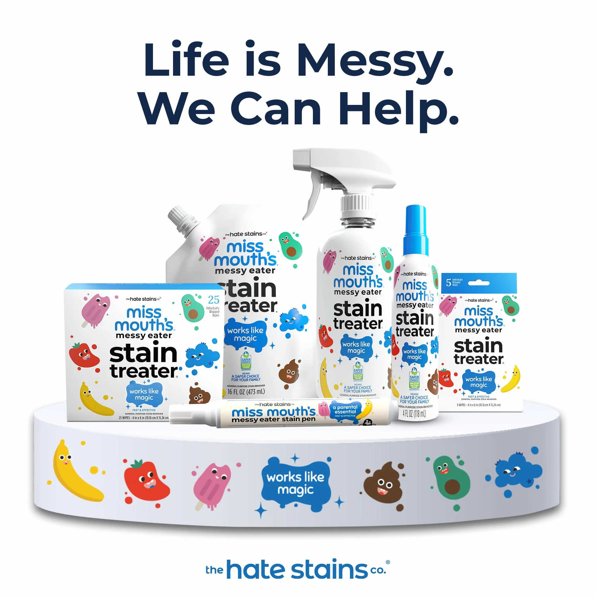 Hate Stains Co. Odplamiacz do ubrań, nietoksyczny spray do usuwania plam woskowych dla niemowląt i dzieci, środek do czyszczenia ubrań, kurzu, dywanów (120 ml, butelka z rozpylaczem)