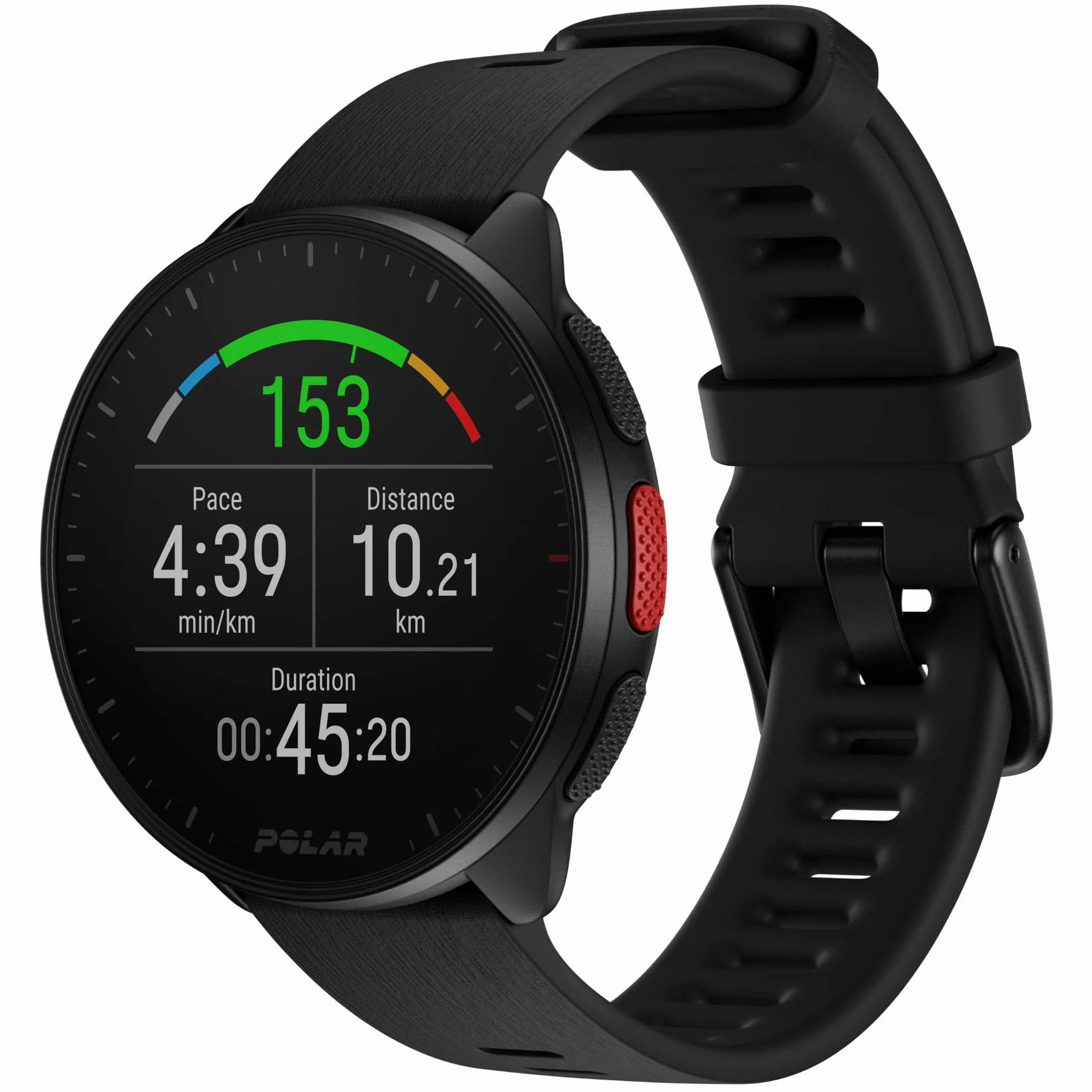 Polar Pacer - Zegarek z GPS do biegania - Szybki procesor - Ultralekki - Jasny wyświetlacz - Wyczuwalne przyciski - Program treningowy i regeneracji - Czujnik tętna - Sterowanie muzyką