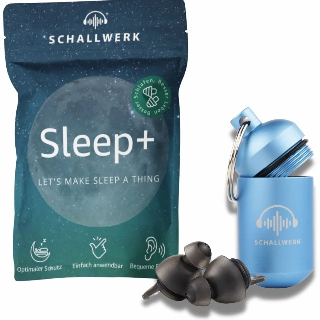 SCHALLWERK ® Sleep+ zatyczki do uszu do spania – tłumią hałas i chrapanie – idealne dla spokojnego snu i przeciw chrapaniu
