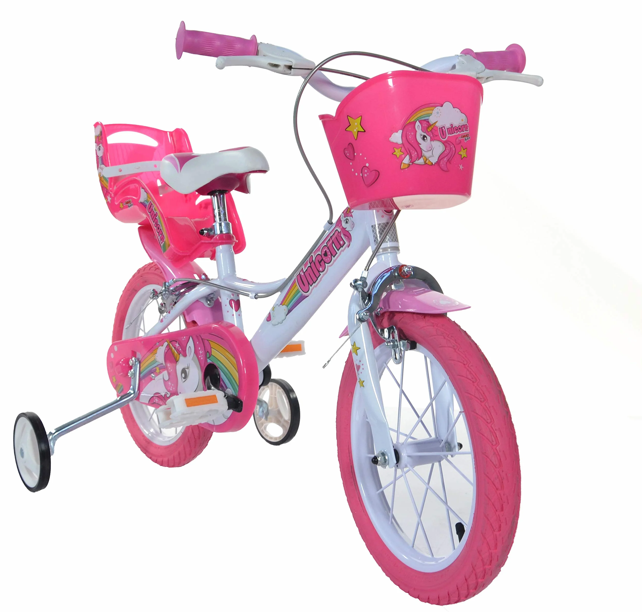 Dino Bikes 144R-UN Unicorn 35.6 cm rower 35.6 cm, biały i różowy