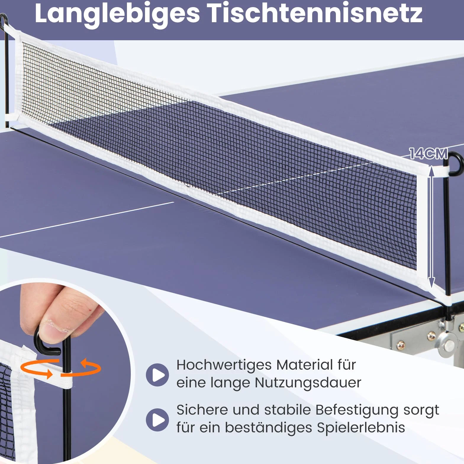 COSTWAY Składany stół do tenisa stołowego 180x90x76 cm z siatką, 2 rakiety i 3 piłki, odporny na warunki atmosferyczne