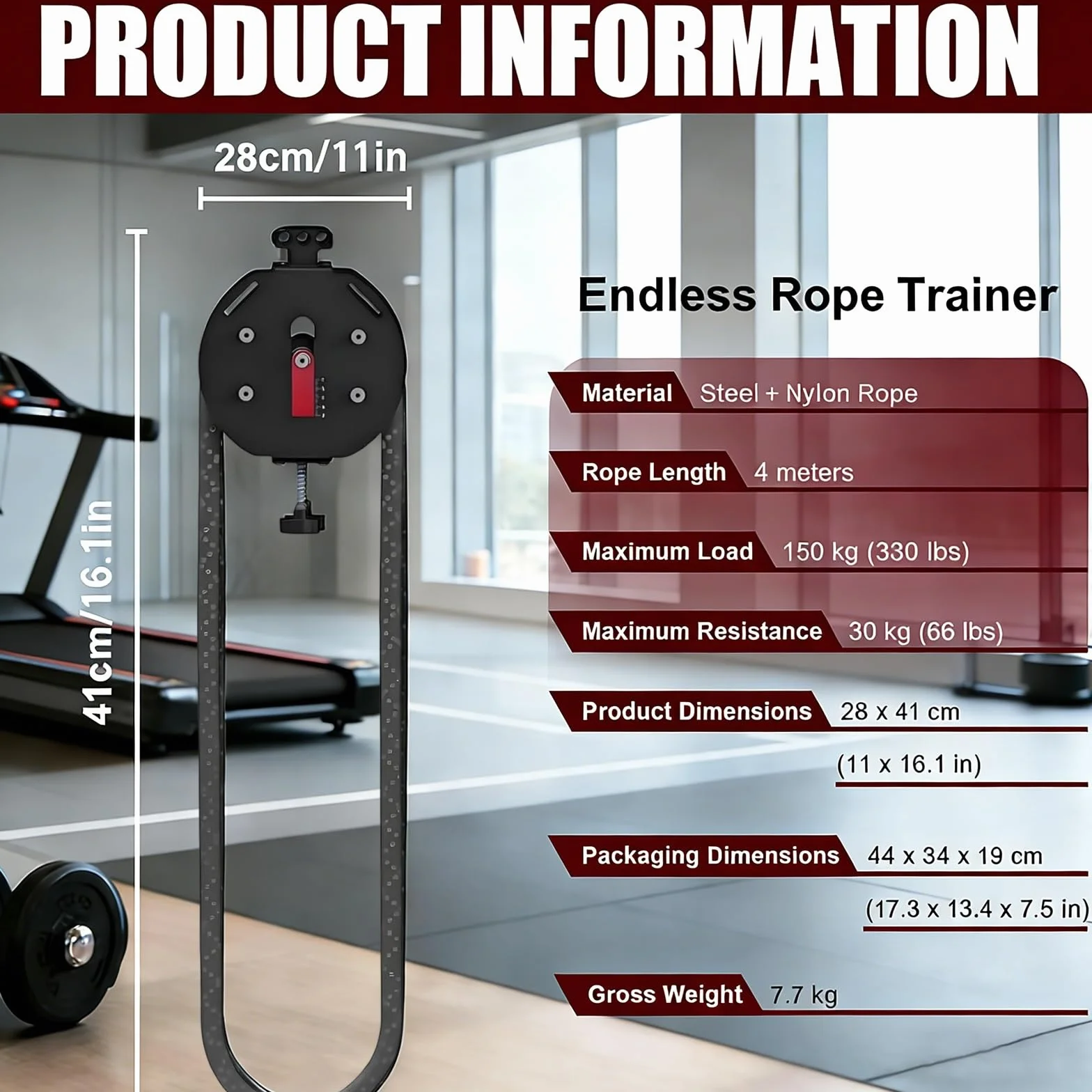Urządzenie treningowe z liną bez końca, ulepszony trener linowy Endless Rope Trainer 2026 - przenośny system koła pasowego z regulowaną odpornością, wszechstronnym wyposażeniem siłowni