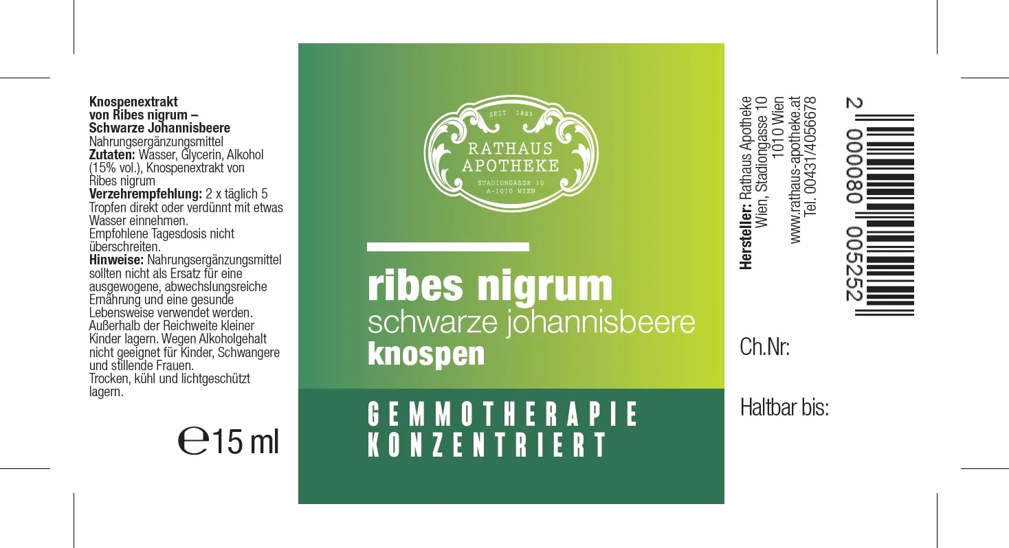 Skoncentrowany ekstrakt z pąków – gemoterapia – Ribes nigrum – czarna porzeczka – alergia, energia, immunoster – 15 ml