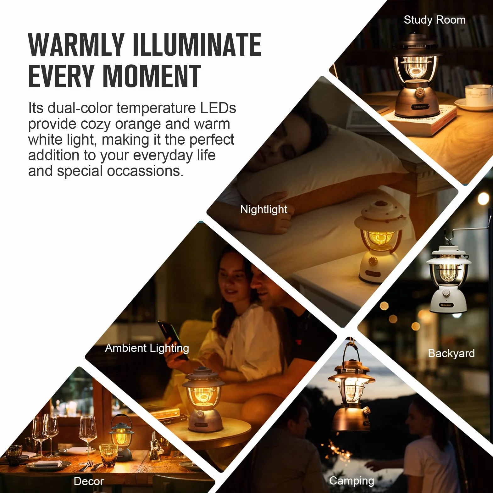 OLIGHT Olantern Classic 2 Pro 300 LM Lampa kempingowa , latarnia LED w stylu retro, z możliwością płynnego ściemniania, awaryjny power bank z możliwością ładowania przez USB(zabytkowa miedź)