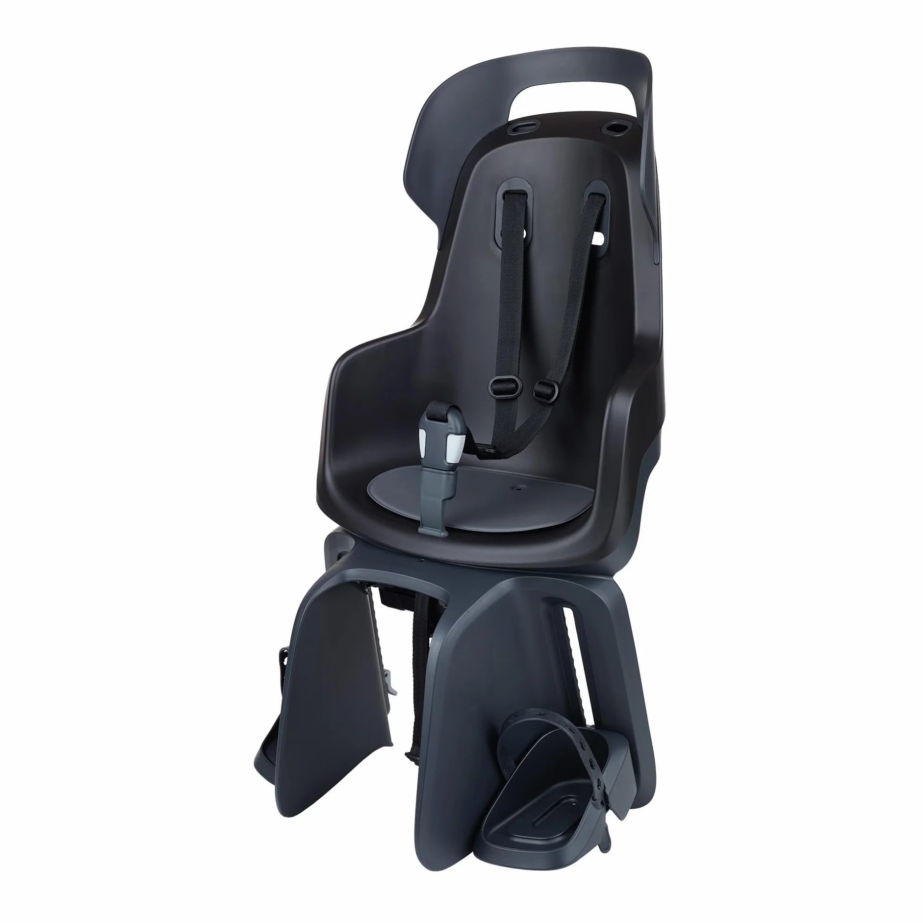 BOBIKE 8011500001 - Tylny fotelik dziecięcy GO MAXI AVS+, zamontowany na bagażniku AVS+, odpowiedni dla dzieci o maksymalnej wadze 22 kg, w kolorze czarnym Urban Black.