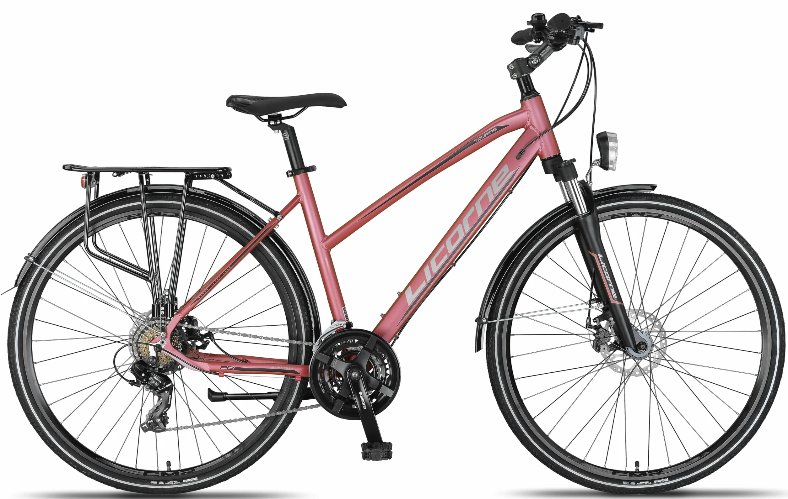 Licorne Bike Rower trekkingowy klasy premium, 28 cali, aluminiowe hamulce tarczowe, rower dla chłopców, dziewcząt, kobiet i mężczyzn, 21-biegowa przerzutka, rower górski