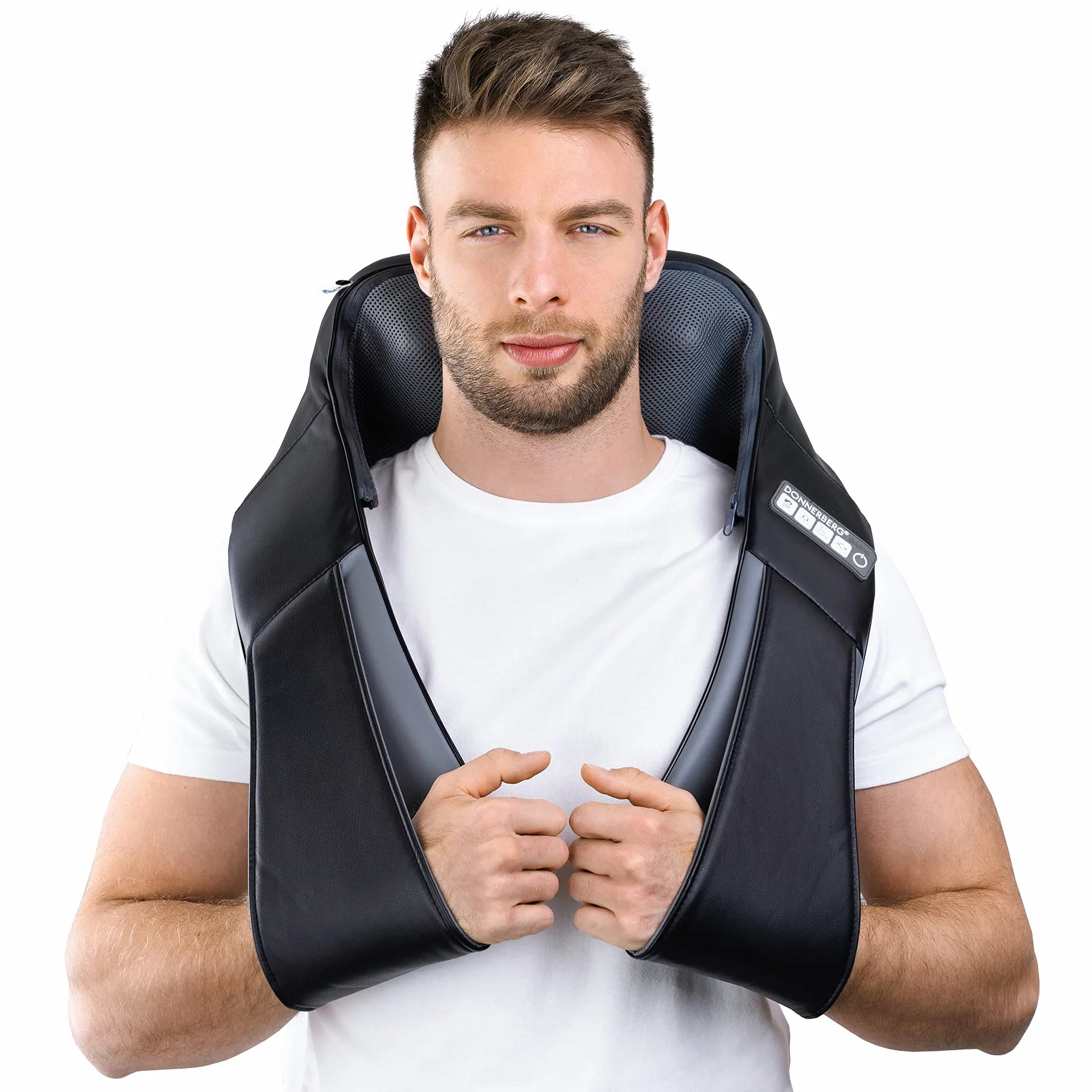 Klopfy Masażer Szyi Donnerberg Monachium Urządzenie do Masażu z Funkcją Oklepywania do Masażu Shiatsu i Ostukiwania 4D - Masażer z Ogrzewaniem na Podczerwień TÜV Süd 7-letnia Gwarancja