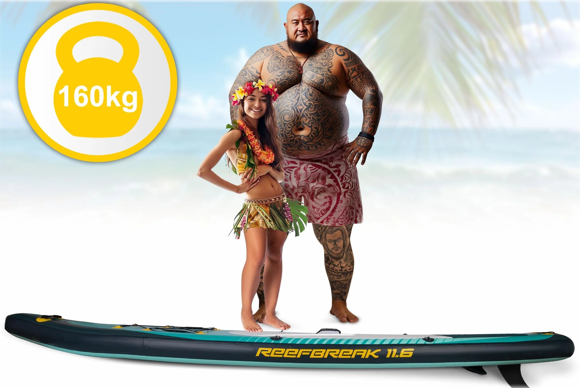 Neo-Sport deska SUP Reefbreak 350cm pompowana kompletna z wiosłem siedziskiem i plecakiem