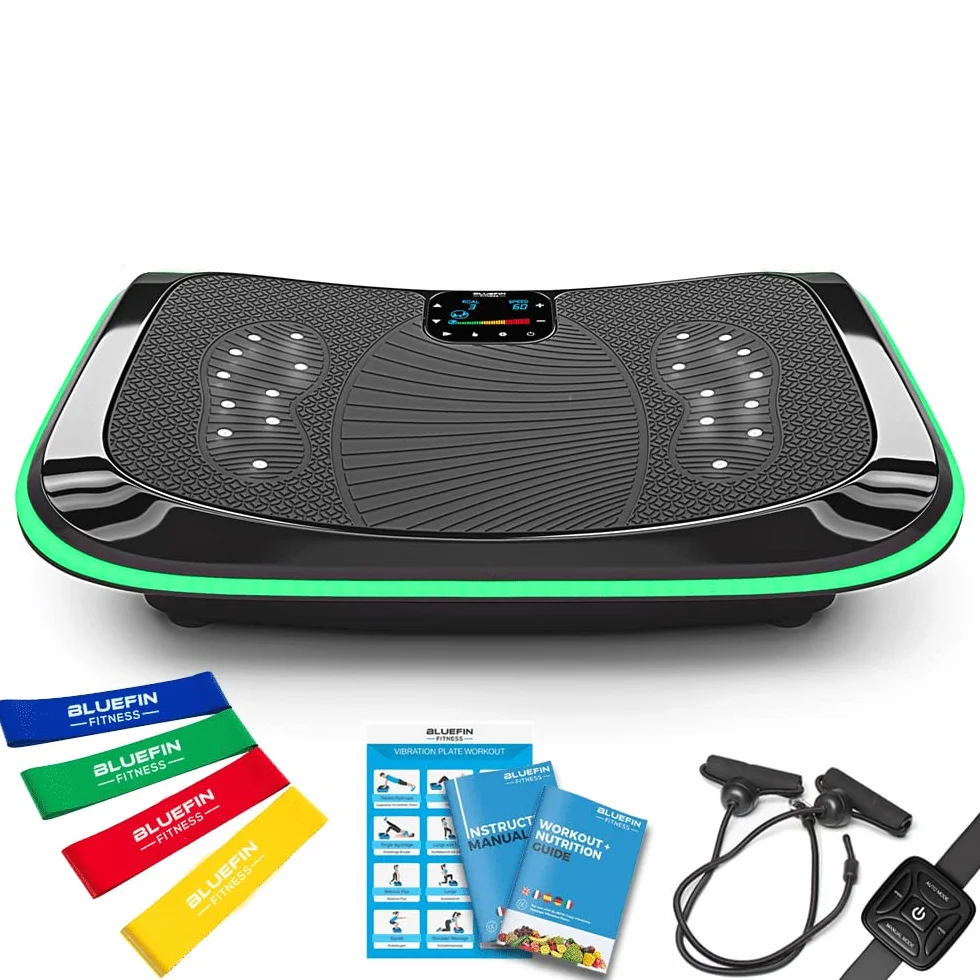 Bluefin Fitness Płyta Wibracyjna 4D 86 x 53 x 26 cm Czarny/Zielony