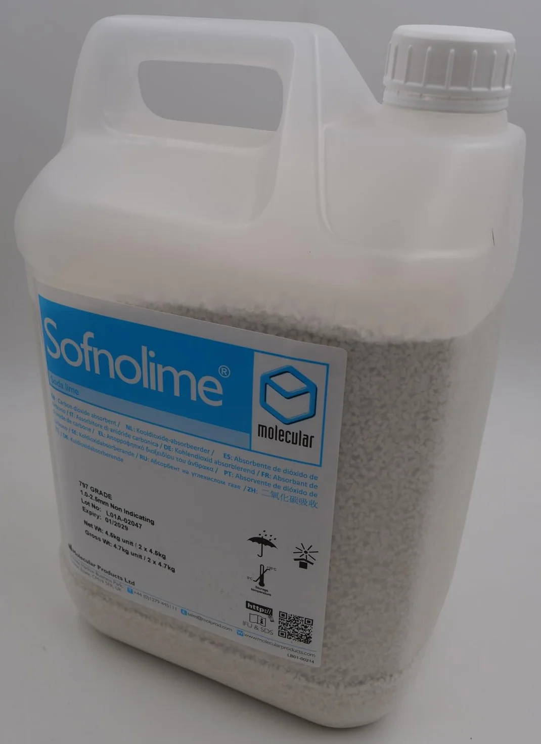 Sofnolime 797 wapno do oddychania, granulat 4,5 kg kanister