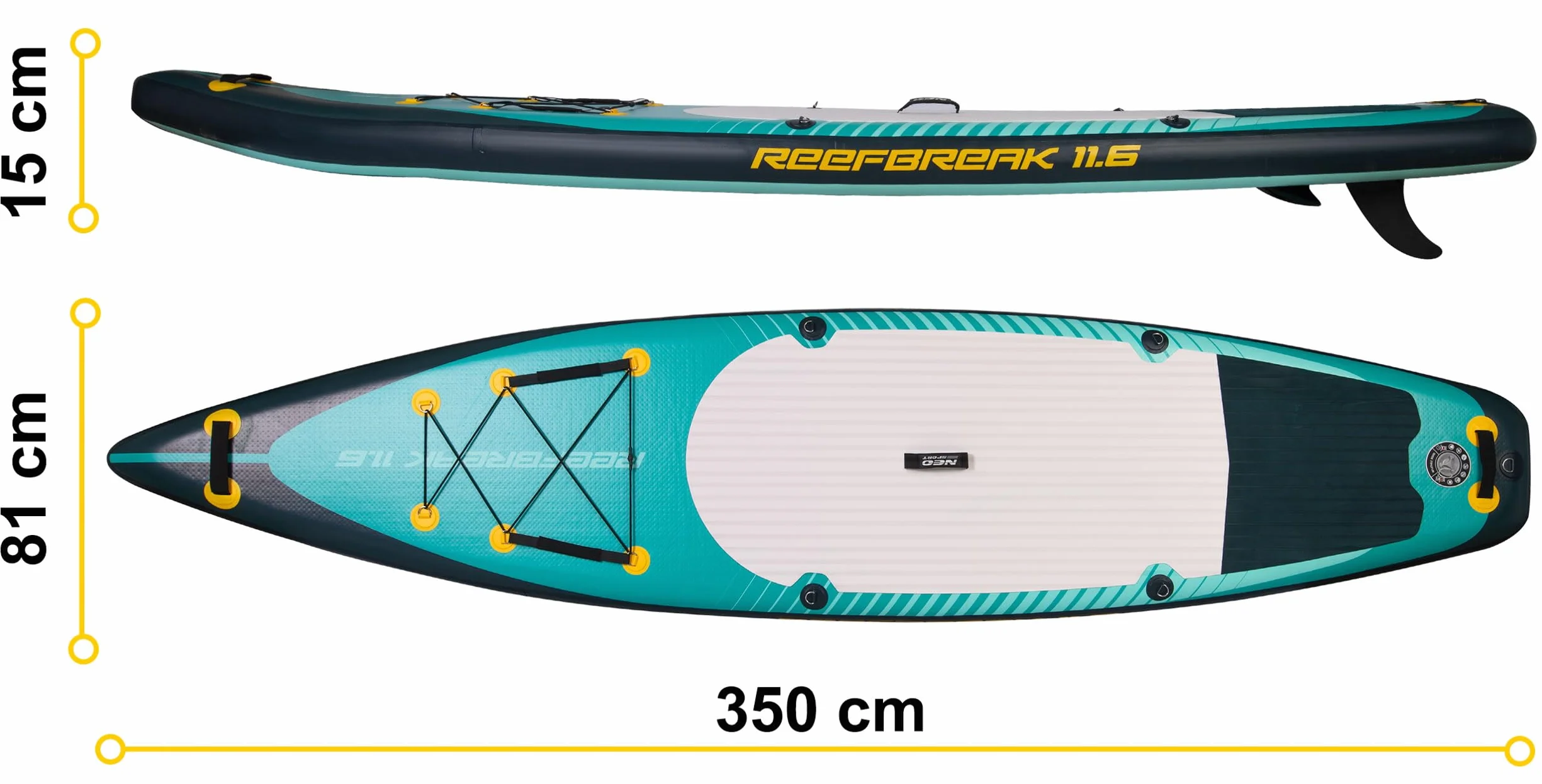 Neo-Sport deska SUP Reefbreak 350cm pompowana kompletna z wiosłem siedziskiem i plecakiem