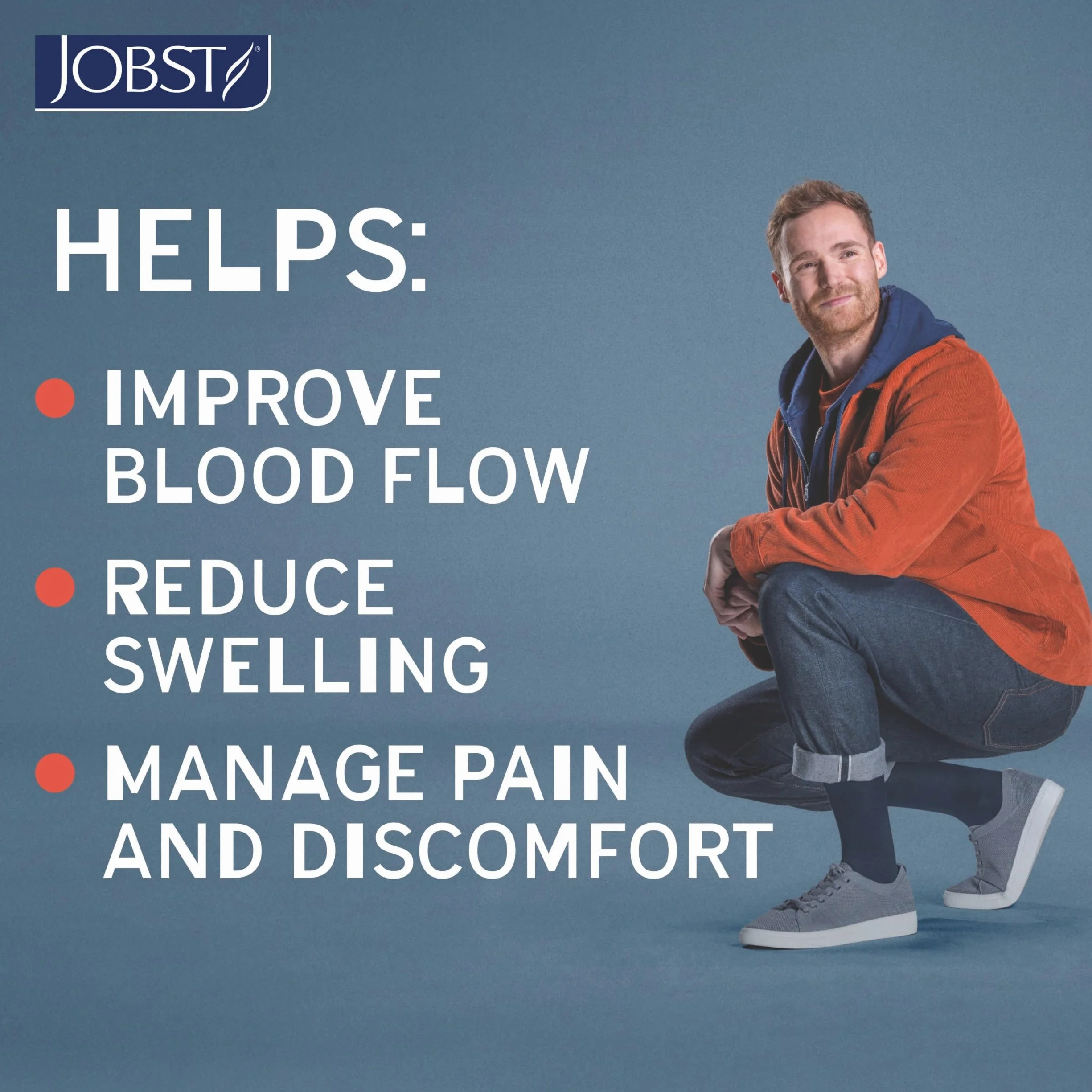 JOBST Podróżne pończochy podróżne dla kobiet i mężczyzn – pomagają zapobiegać zakrzepicy podróżnej – miękkie, oddychające dzięki 33% zawartości bawełny, czarne, rozmiar 4