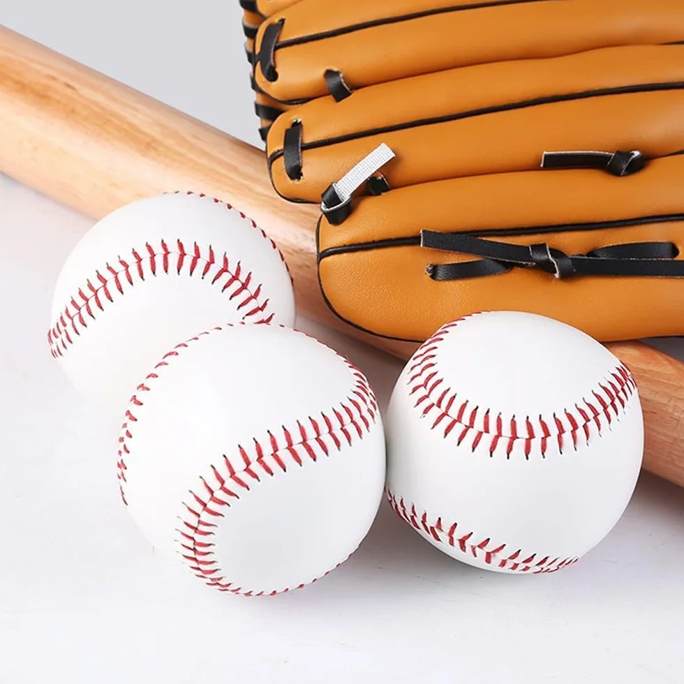 LeapBeast Profesjonalne baseball 20 cm, ręcznie szyte, baseballowe, twarde drewno/miękki rdzeń gumowy, piłki dla dorosłych, do treningu młodzieży, profesjonalne gry w baseball (2 szt., miękka piłka)
