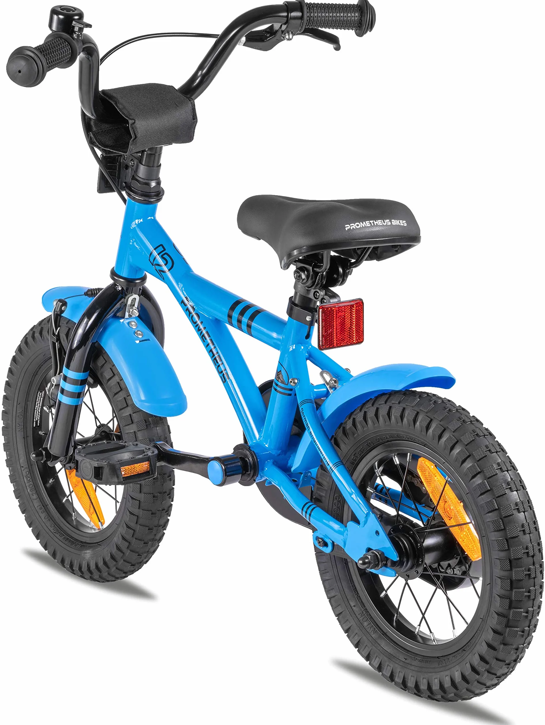 PROMETHEUS BICYCLES Rower dziecięcy od 3 lat - 12 cali Rower dziecięcy dla dziewczynek i chłopców z kółkami podporowymi i hamulcem wstecznym w kolorze niebieskim