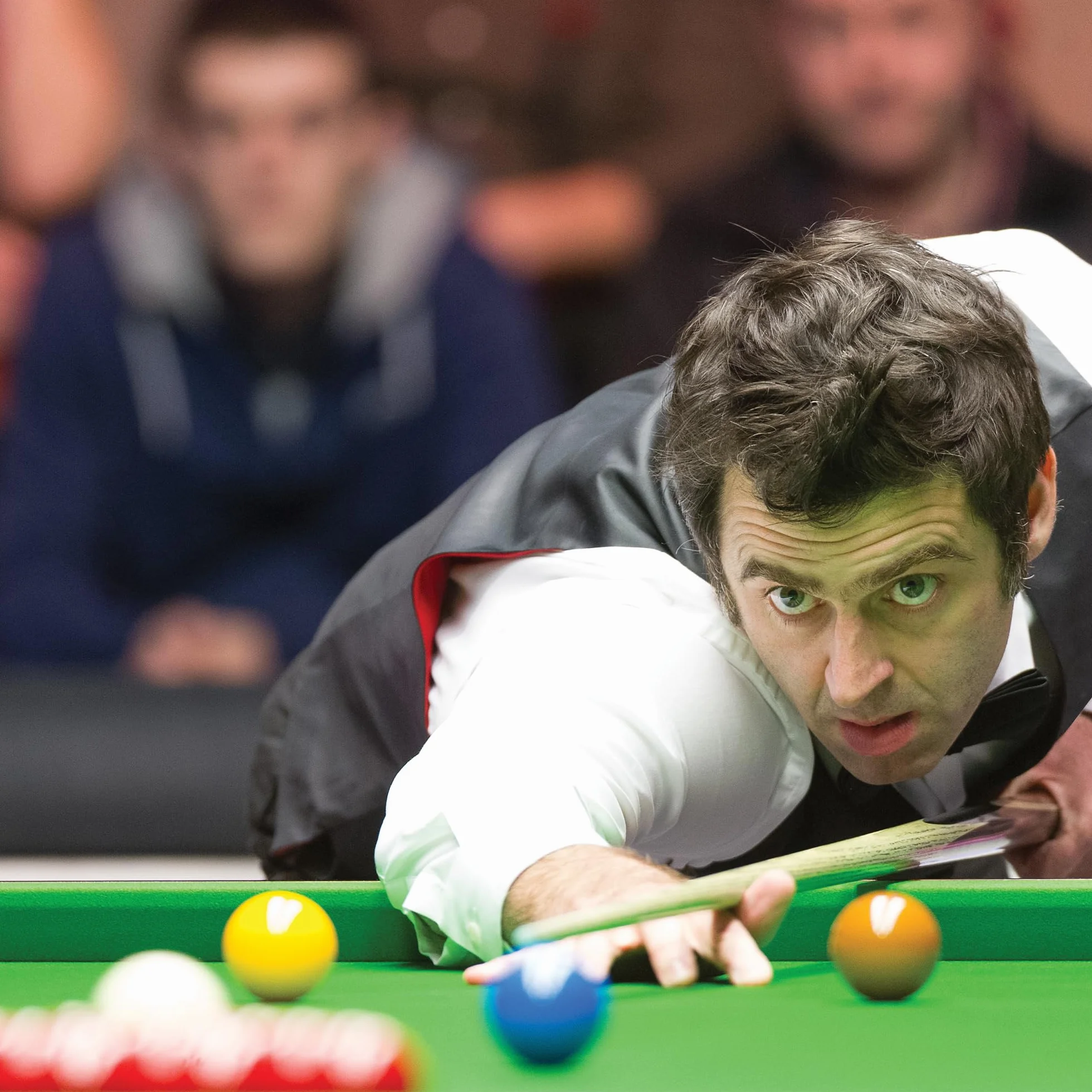 WINSPORT Ronnie O'sullivan RS-1 kij do snookera, profesjonalny kij od mistrza świata, model z klonem ptasim i czarnymi rozcięciami, górna część z wyselekcjonowanego drewna jesionowego, skóra Elk