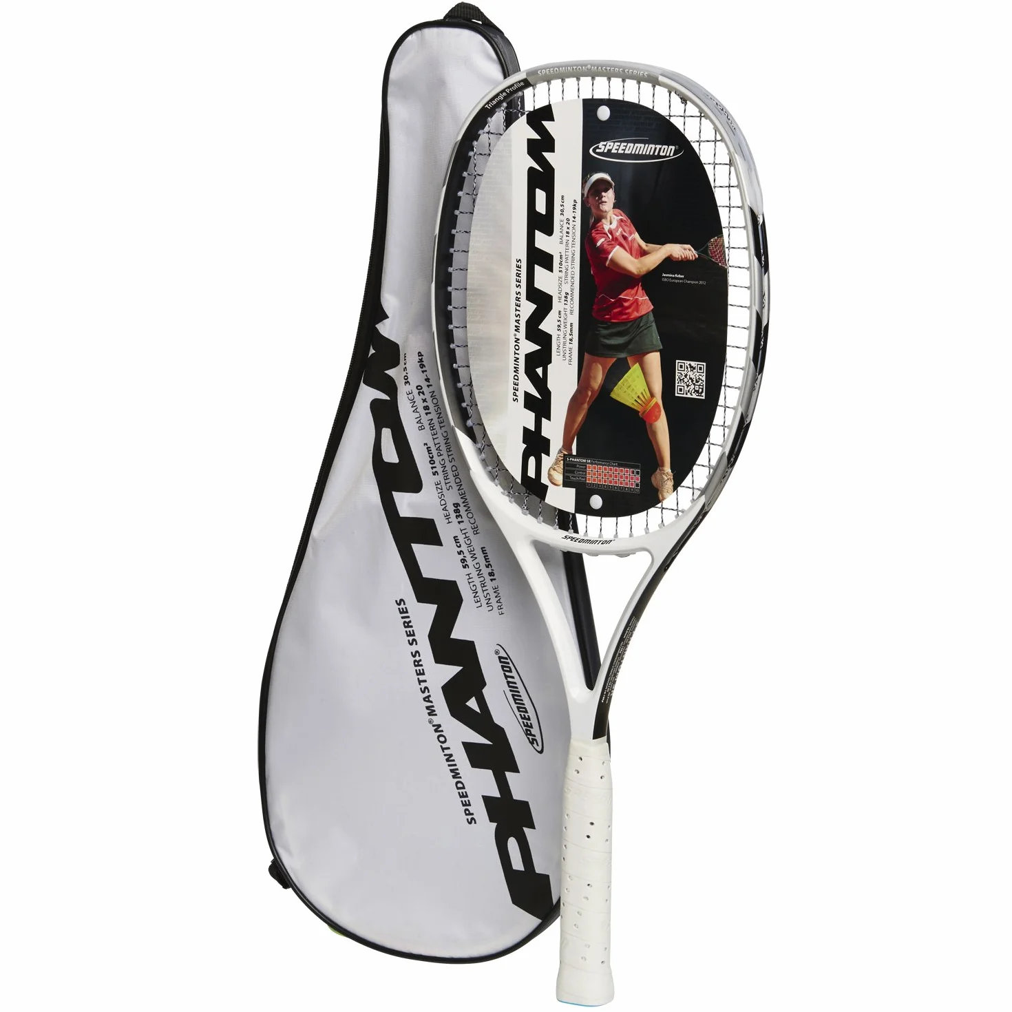 Speedminton® Racket Phantom, biały/czarny/srebrny