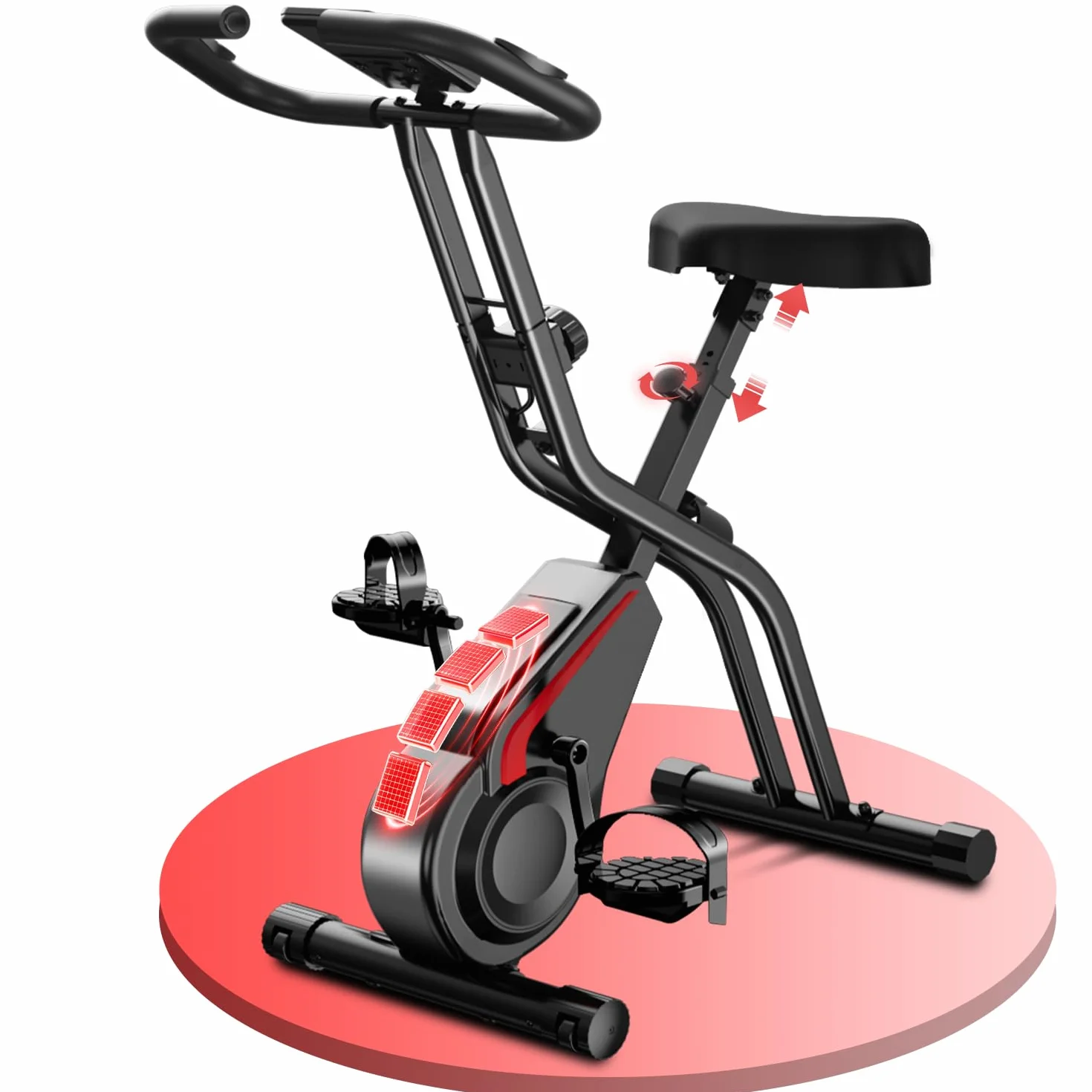 Rower treningowy składany stalowy 136 kg regulowany 140-190 cm