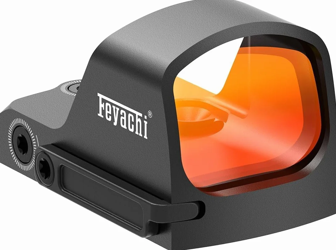 Feyachi RDS-59 Celownik z czerwoną kropką 3 MOA z mocowaniem na szynę Weaver/Picatinny 20 mm/22 mm i osłoną do kuszy myśliwskiej