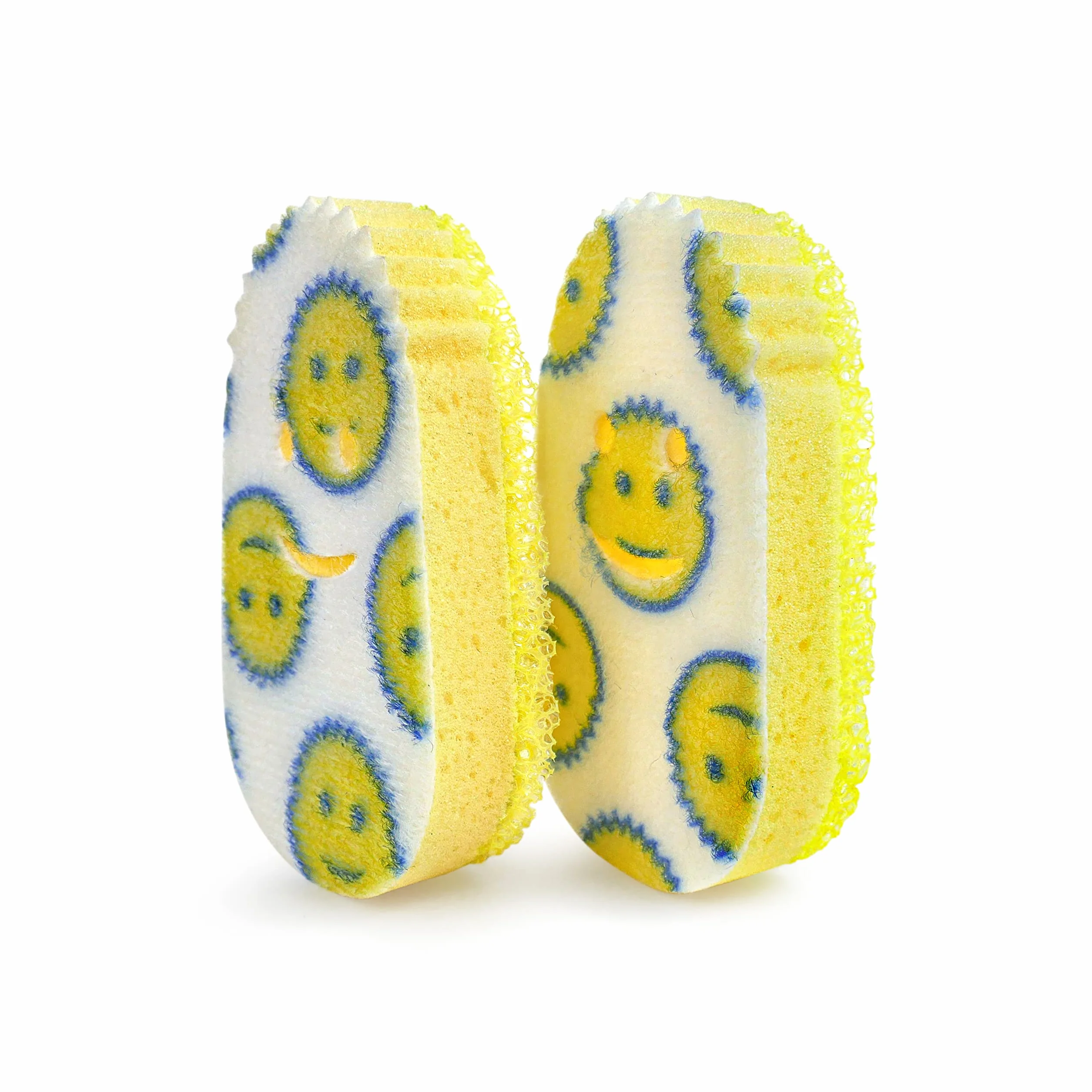 Scrub Daddy Dish Daddy Różdżka do naczyń i głowice uzupełniające, szczotka do dozowania mydła, gąbka do mycia zmieniająca teksturę z uchwytem płynu, gąbka do naczyń z wbudowanym skrobakiem i głowicą