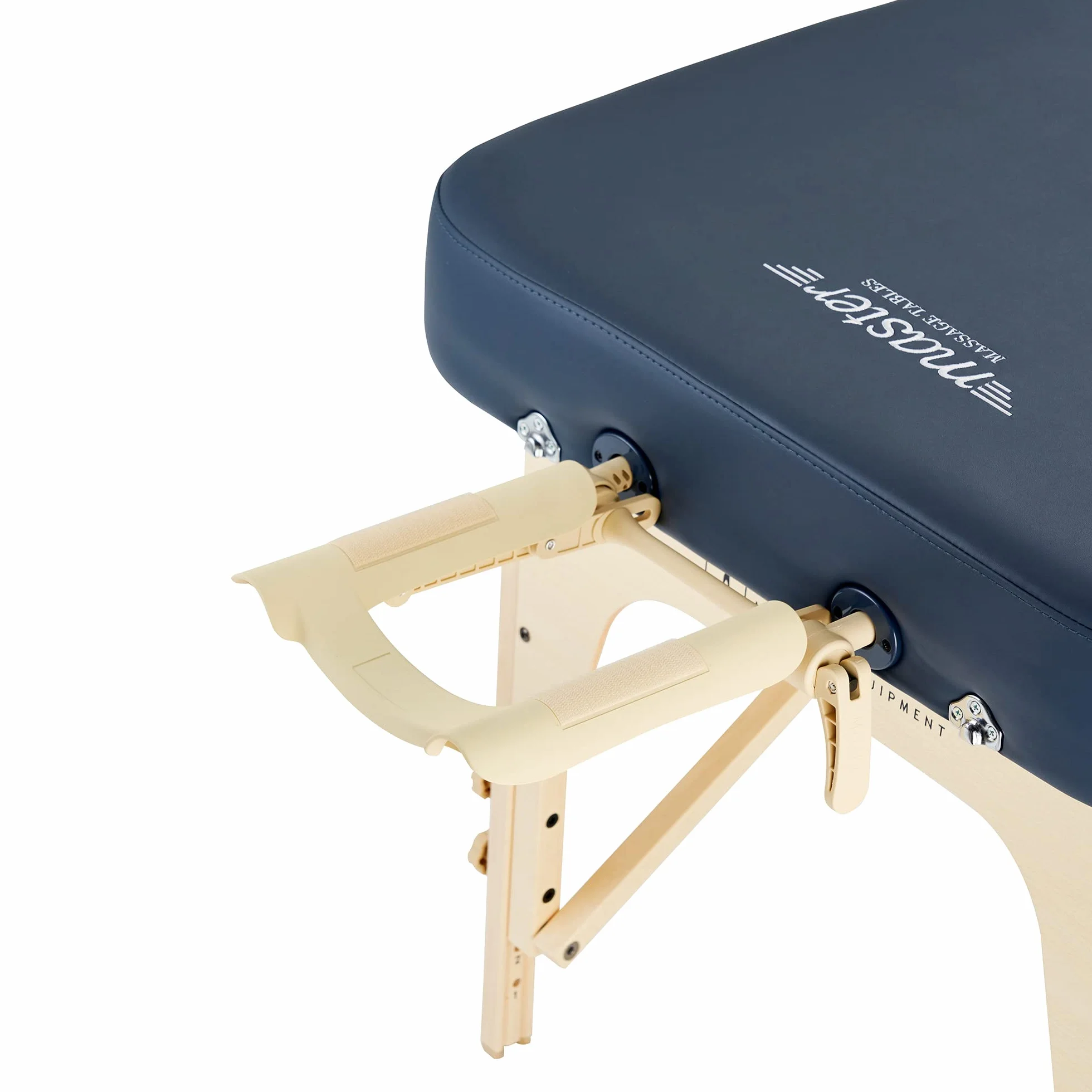 MASTER MASSAGE EQUIPMENT Phoenix Mobil składany leżak do masażu, 71 cm, zintegrowany system ogrzewania, łóżko do masażu, leżanka kosmetyczna, drewno i stół do noszenia, królewski błękit, średni