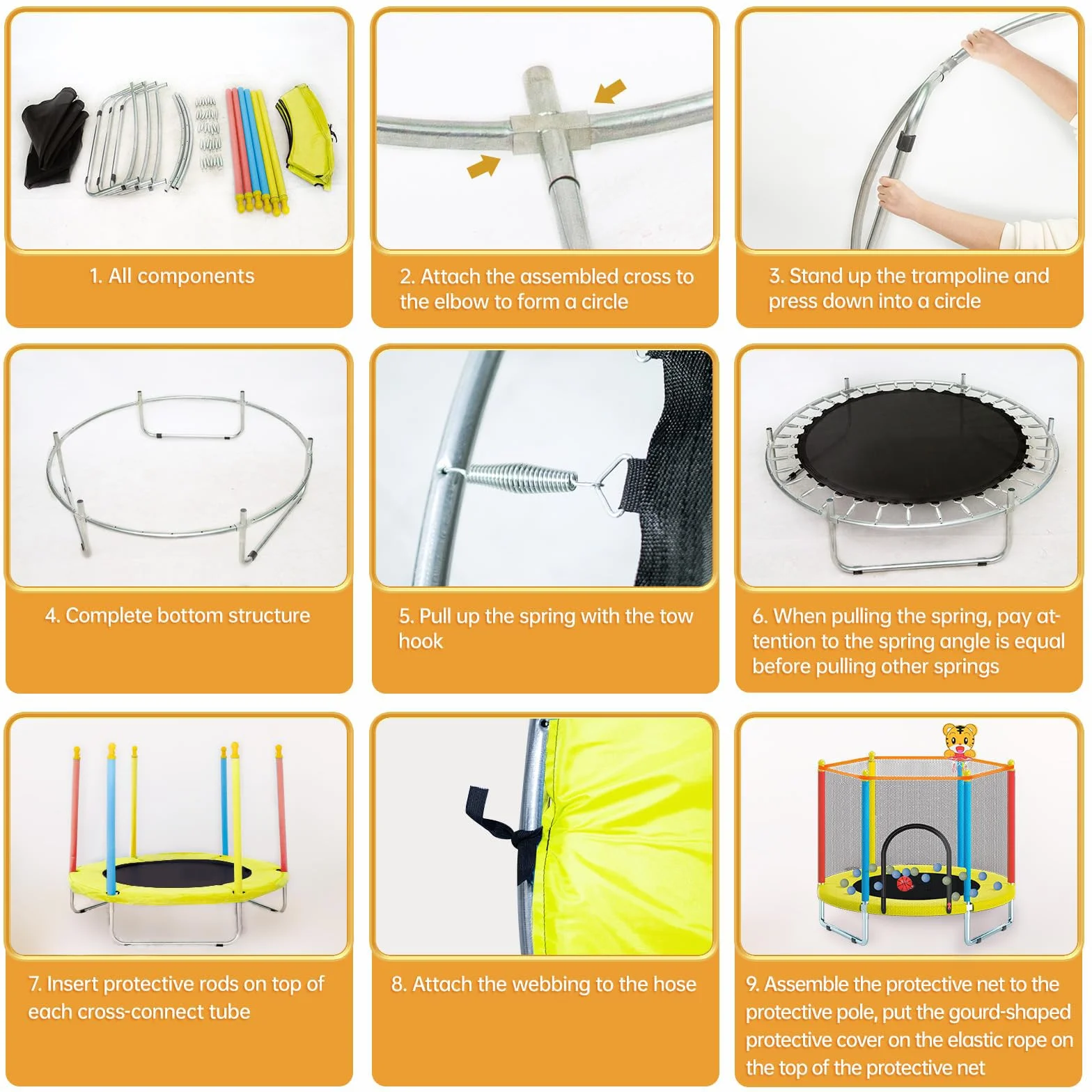 Trampolina dziecięca 150 cm, do użytku wewnątrz i na zewnątrz, z siatką zabezpieczającą, mini trampolina dla dzieci łącznie z koszem do koszykówki, wytrzymała mata do skakania, dla chłopców i