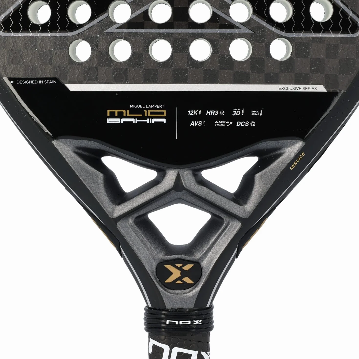 NOX Miguel Lamperti ML10 Bahia Luxury Series 12-karatowa rakieta łezkowa do średniozaawansowanych i zawodowych 12K Carbon EVA Core HR3 szorstka powierzchnia