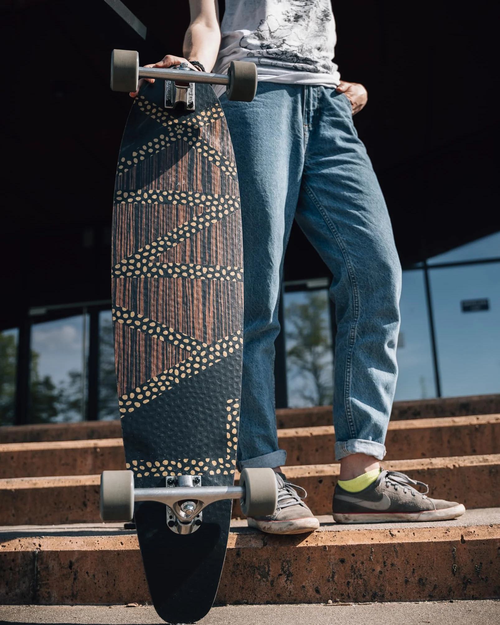 SWITCH Lynx Pintail Versatile Longboard Switch 97 cm: idealny do cruisingu, ABEC-9, włókno szklane, Flex Paris V2 150 mm Trucks, dla nastolatków i dorosłych, cruiser, wyprodukowano w Europie, lekki
