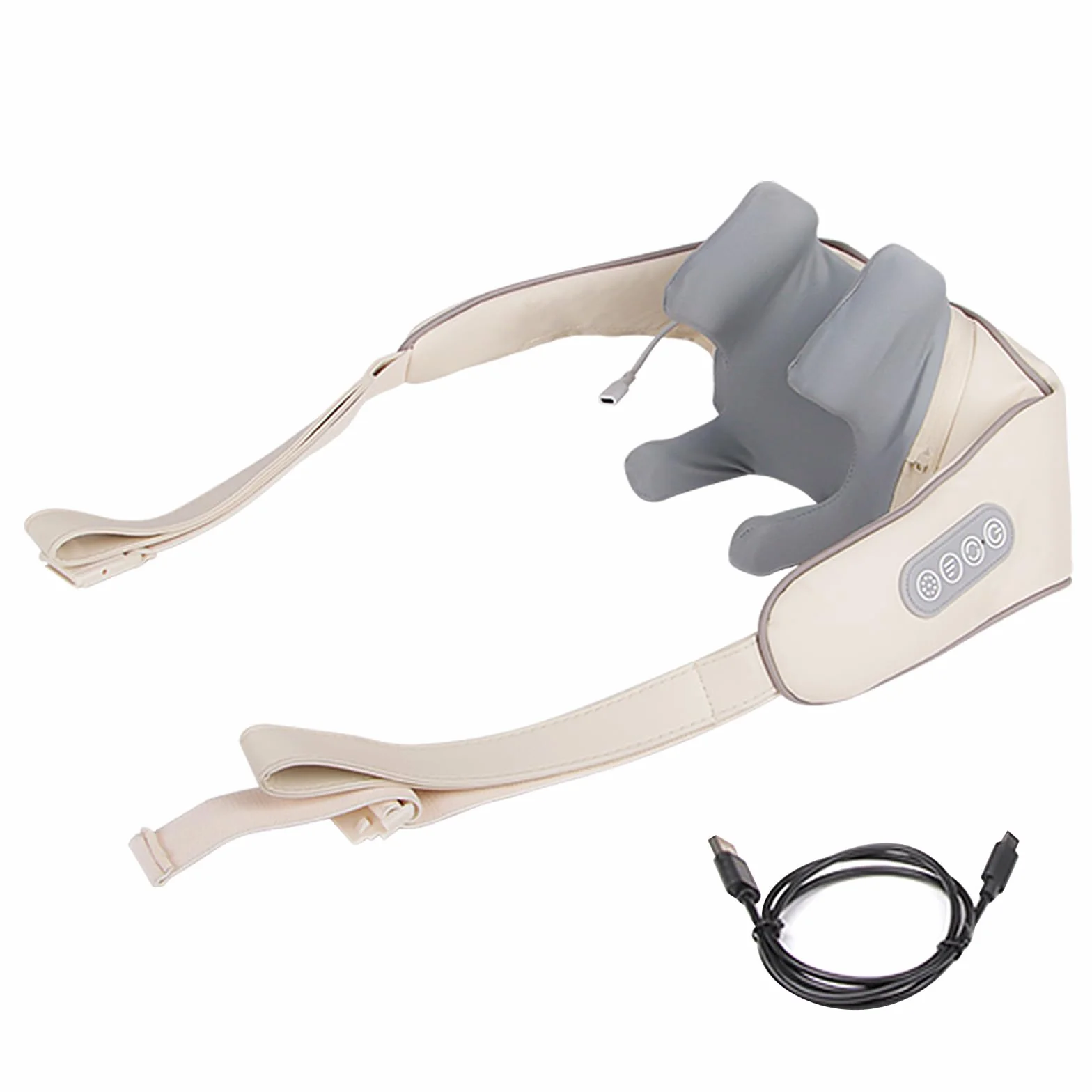 Urządzenie do masażu ramion i karku, masażer Shiatsu z głębokimi tkankami 6D, z 6 silikonowymi głowicami do masażu, głębokie ugniatanie tkanek, elektryczne urządzenie do masażu pleców, nóg