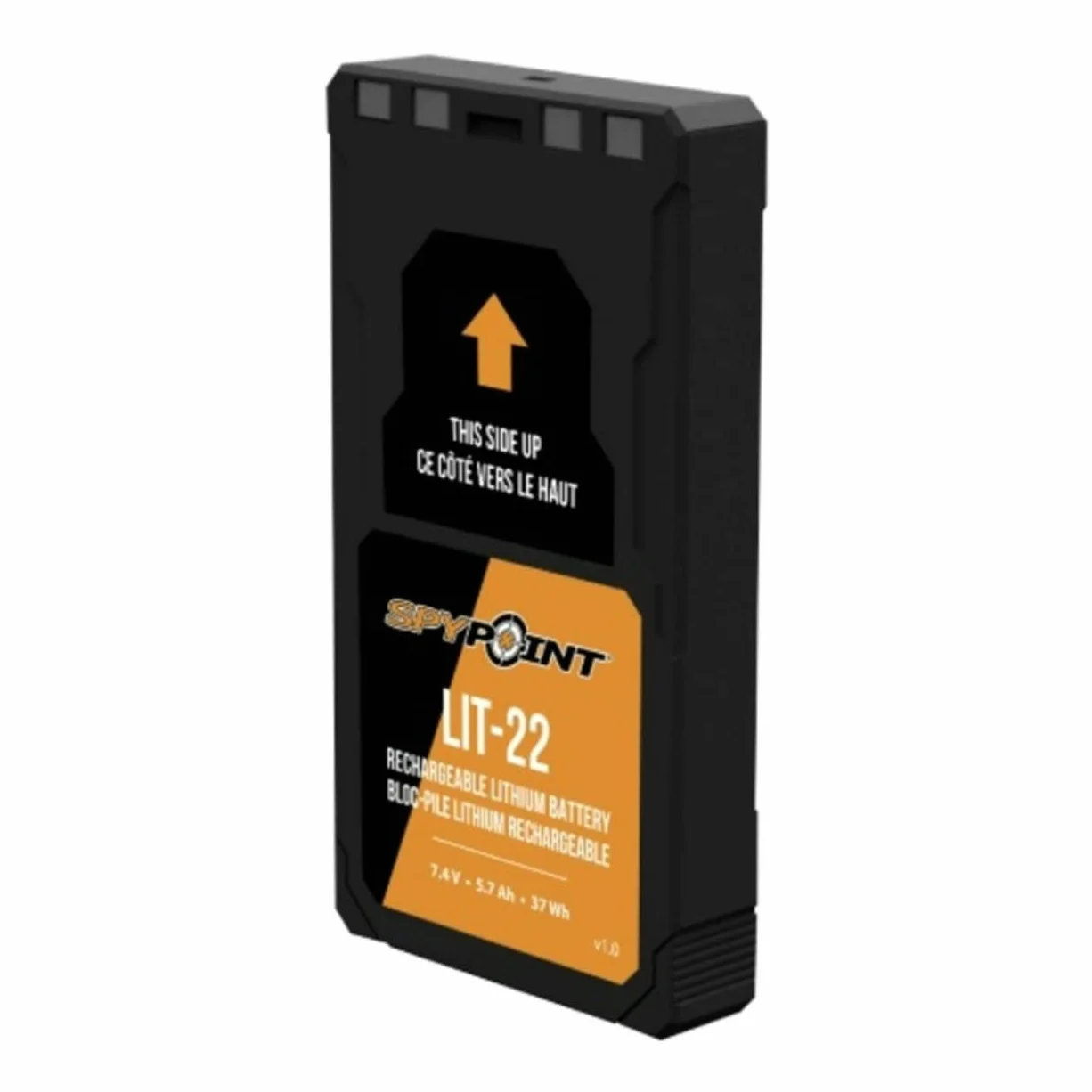 SPYPOINT LIT-22 akumulator litowy (7,4 V, 5,4 Ah) do kamer komórkowych, kompatybilny z Flex-M, E-36, S, Plus, w zestawie kabel do ładowania AC – wielokrotnego ładowania, trwały, idealny do użytku na