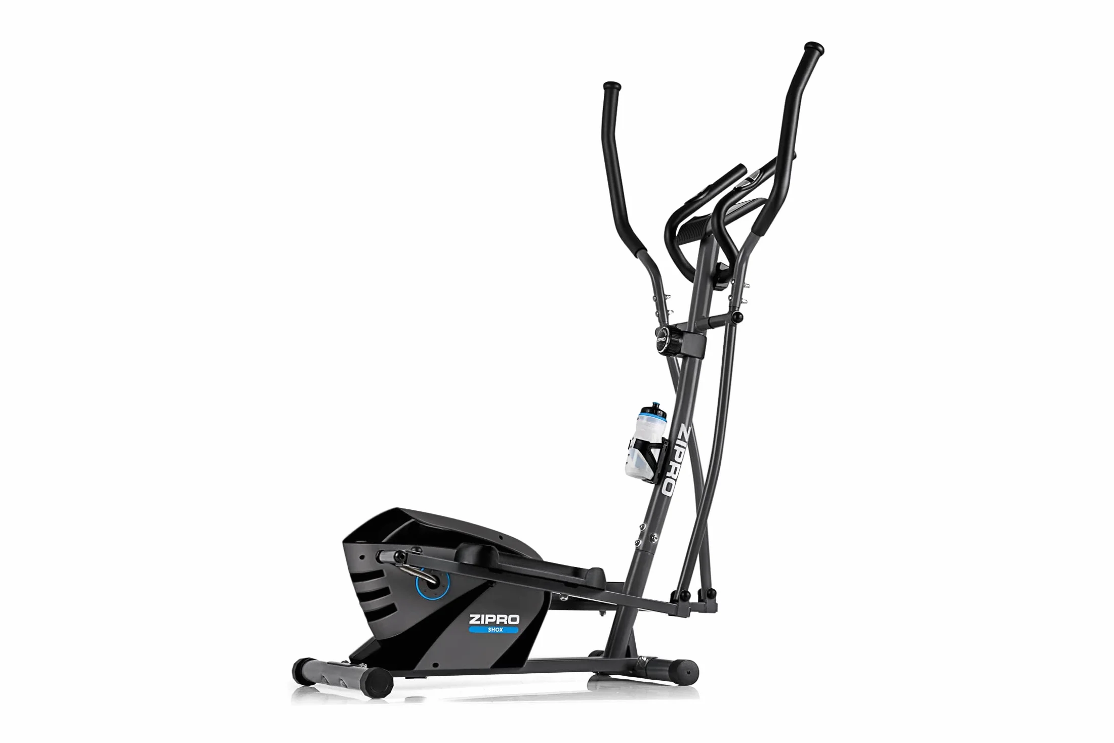 ZIPRO Shox RS Orbitrek Magnetyczny - Domowy Rowerek Eliptyczny z Kółkami Transportowymi - 8 Poziomów Oporu - Wielofunkcyjny Komputer z Wyświetlaczem LCD i Sensorami Pulsu - Piankowe Uchwyty