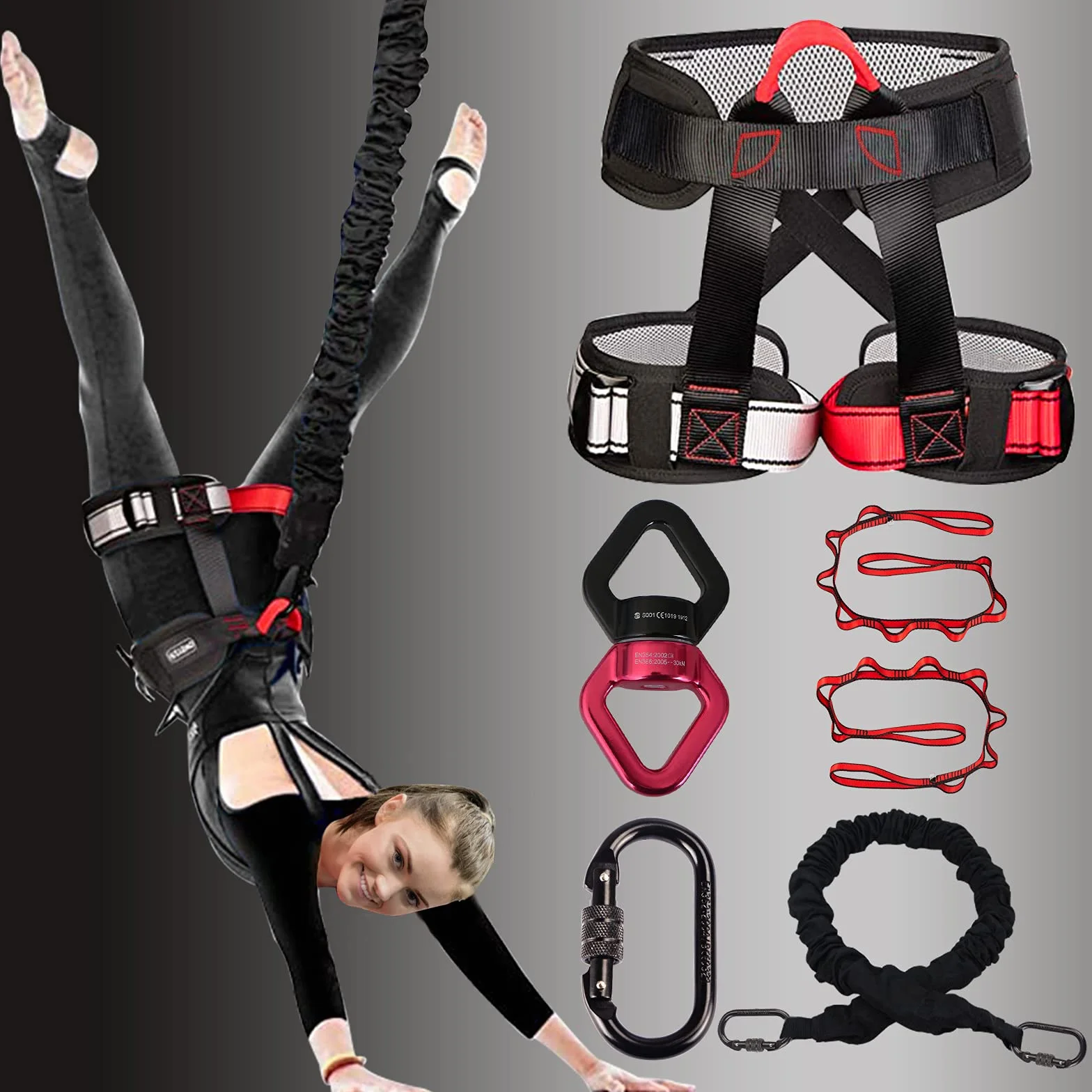 Dasking Ciężki bungee zestaw taśm oporowych grawyti joga bungee przewód oporowy zestaw 4D taniec bungee lina trening fitness dom siłownia profesjonalny sprzęt treningowy