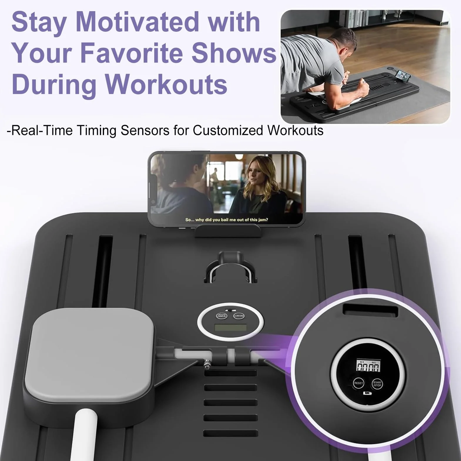 Pilates Reformer Machine Board Set Ab Roller Koło do ćwiczeń Automatyczne odbijanie składana deska do pilatesu Sprzęt do ćwiczeń brzucha z liną oporową i timerem(Różowy bez Uchwytu)