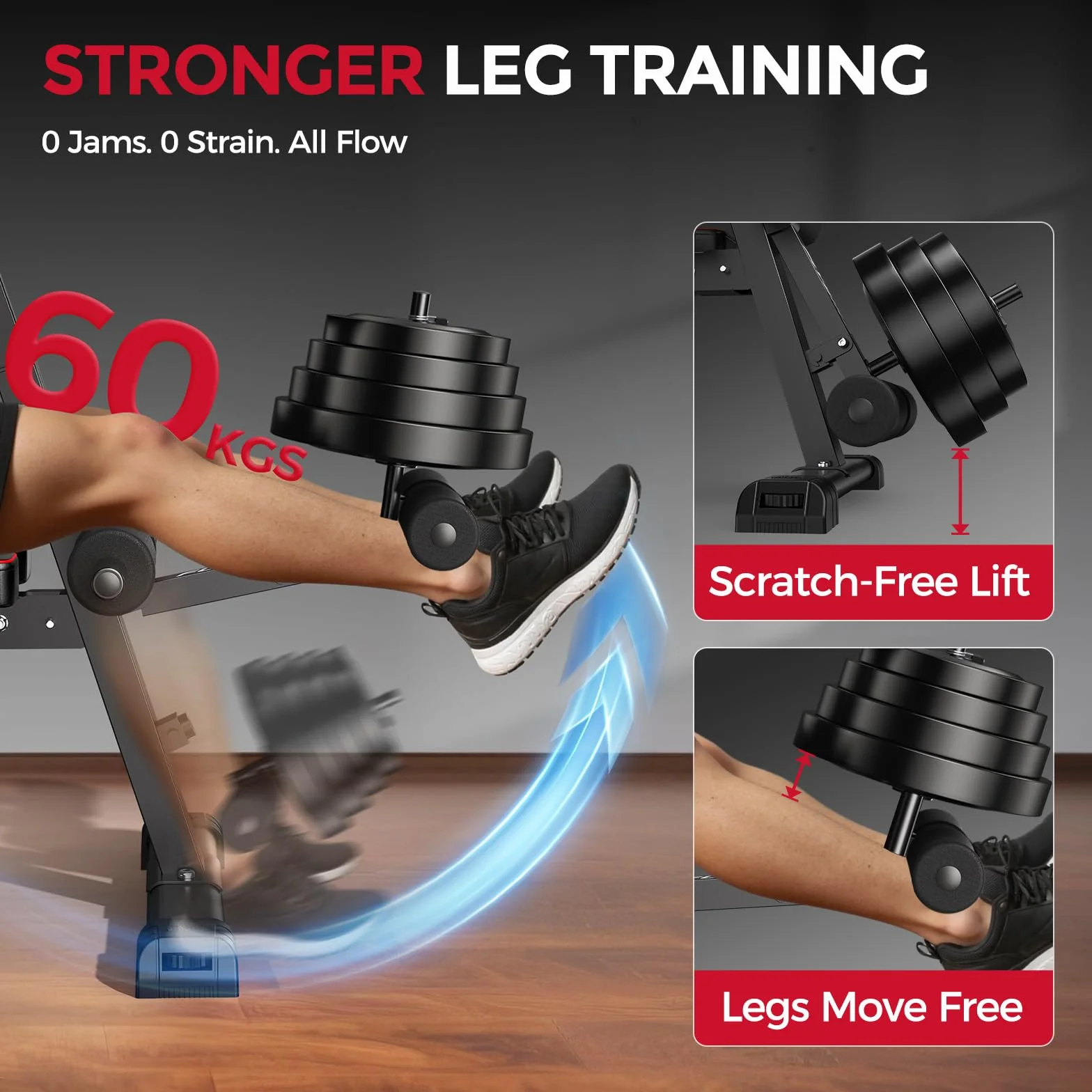 FLYBIRD Wielofunkcyjna ławka treningowa regulowana składana z przedłużeniem nóg, podkładką Preacher Curl, nośność 360 kg