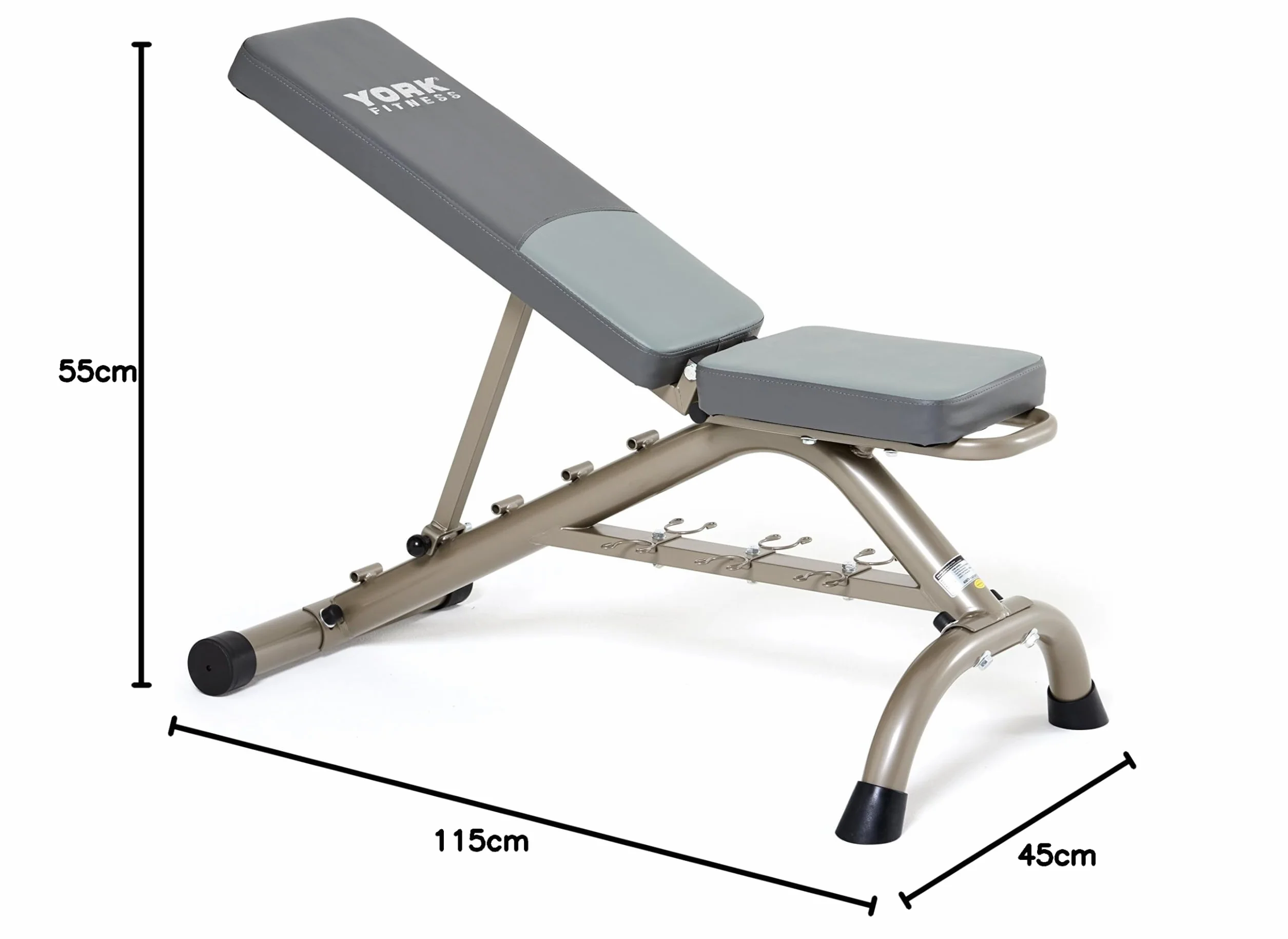 York Fitness 5-osobowa prasa na ławkę regulowana składana ławka treningowa do ciężarów