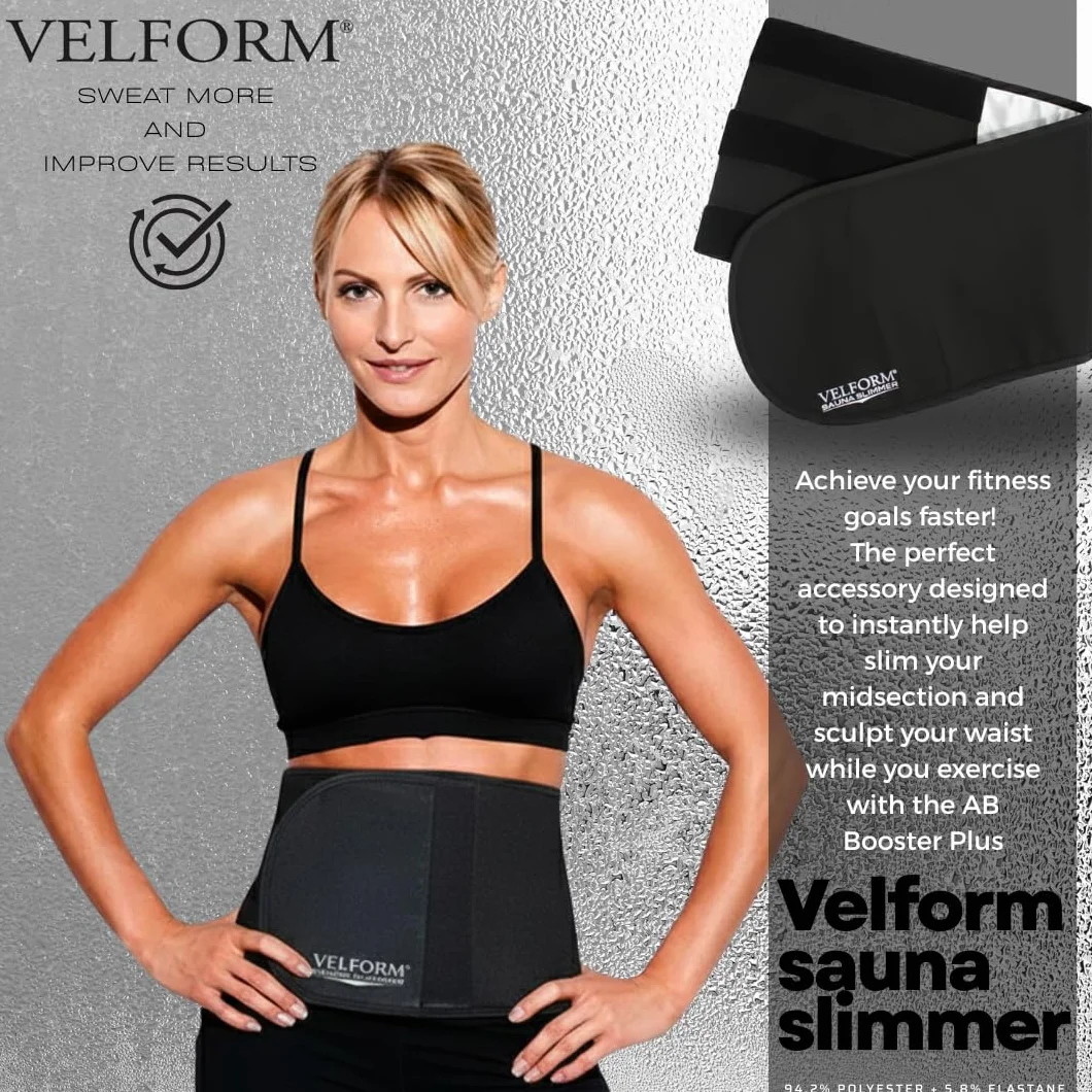 GYMFORM Ab Booster Plus + Sauna Slimmer, maszyna do budowania mięśni, pełny sprzęt treningowy, wielofunkcyjne ćwiczenia aerobowe i tonowanie, komputer + pas redukujący efekt sauny