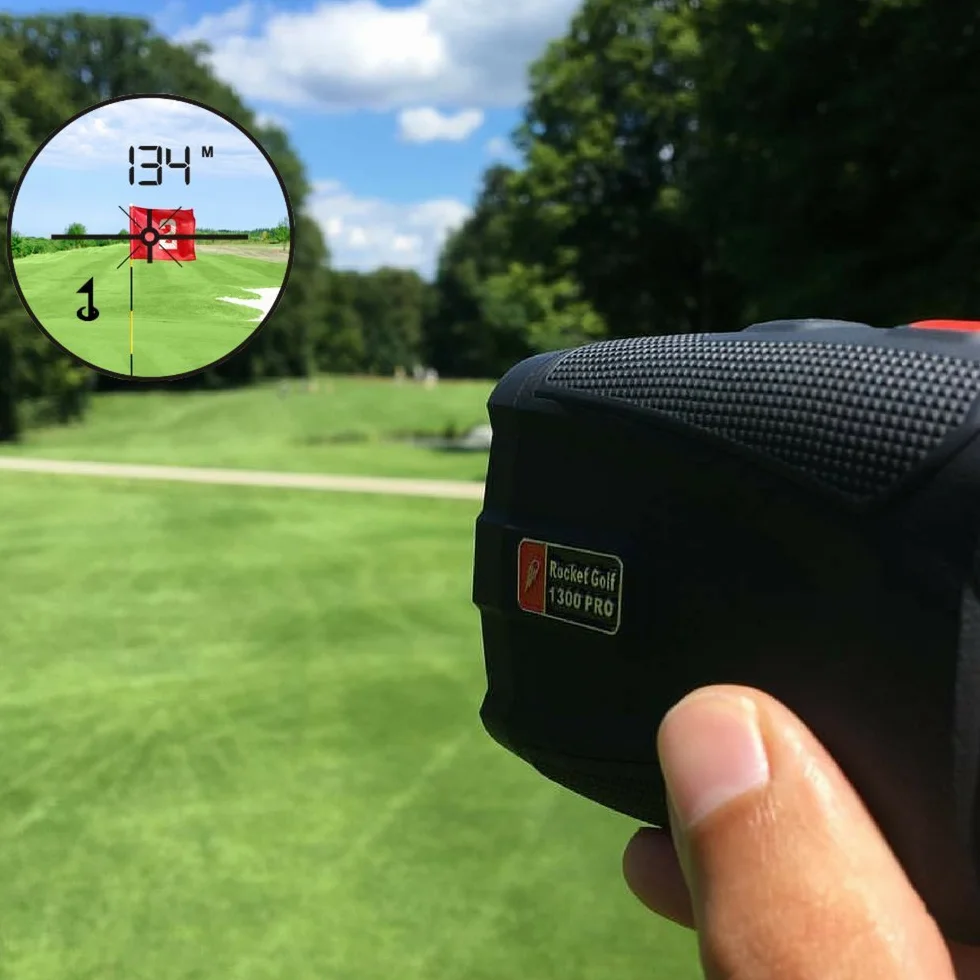 Birdie Pro White – dalmierz laserowy do golfa RocketGolf – 1300 m, FlagFinder, wibracje – wodoodporny, golf, polowanie, laser klasa 1