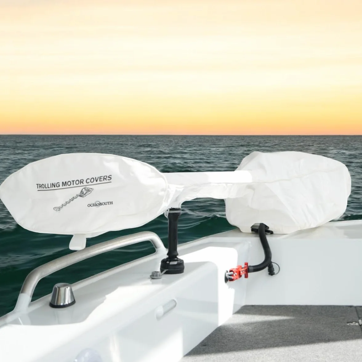 Oceansouth Niestandardowa osłona zaprojektowana dla silników do trolingu MINN KOTA (pokrowiec kompatybilny z Riptide Terrova, 1524 mm, czarny)