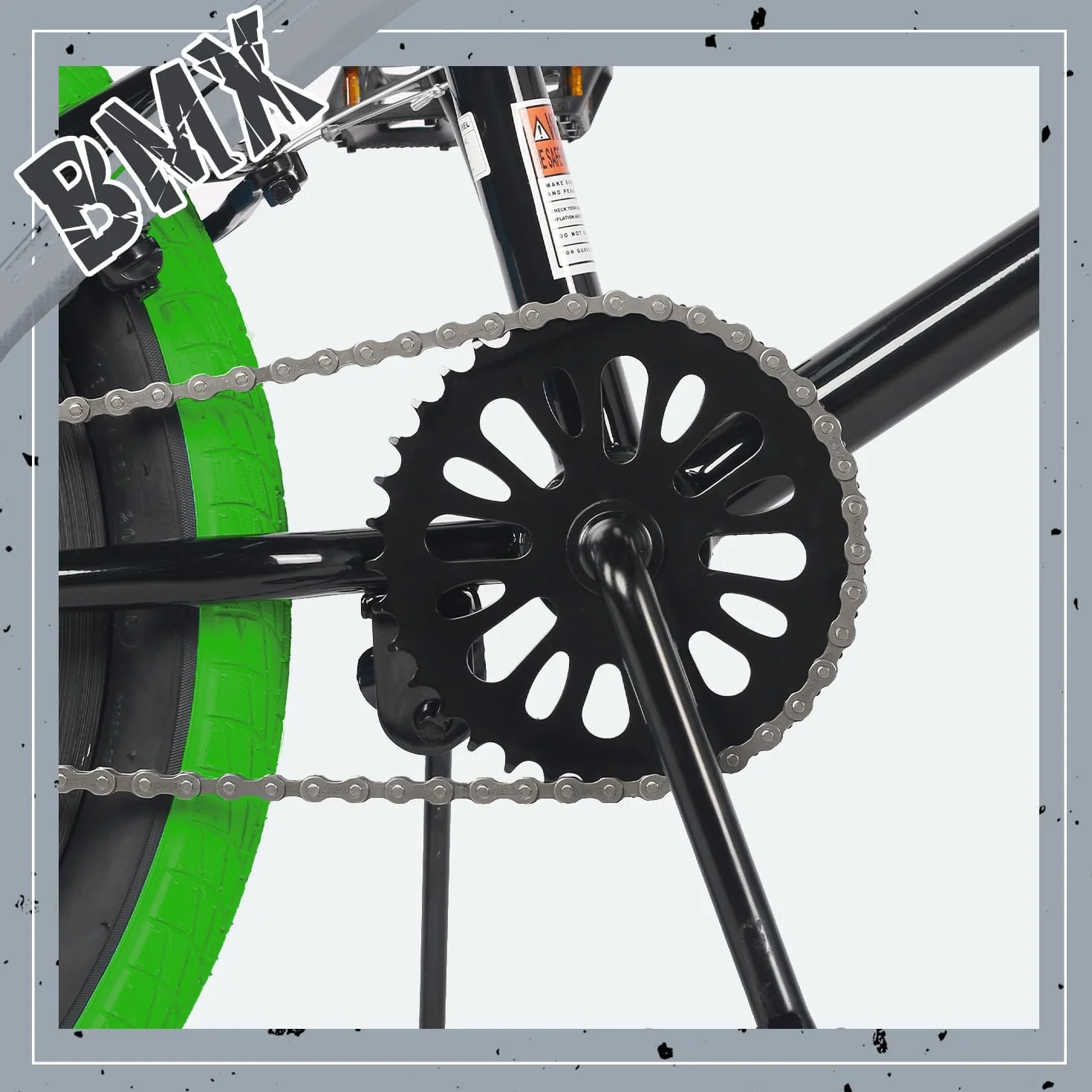 AVASTA Rower dziecięcy Freestyle BMX 18", dla chłopców w wieku 5, 6, 7, 8 lat, dla chłopców i początkujących, czarny i zielony
