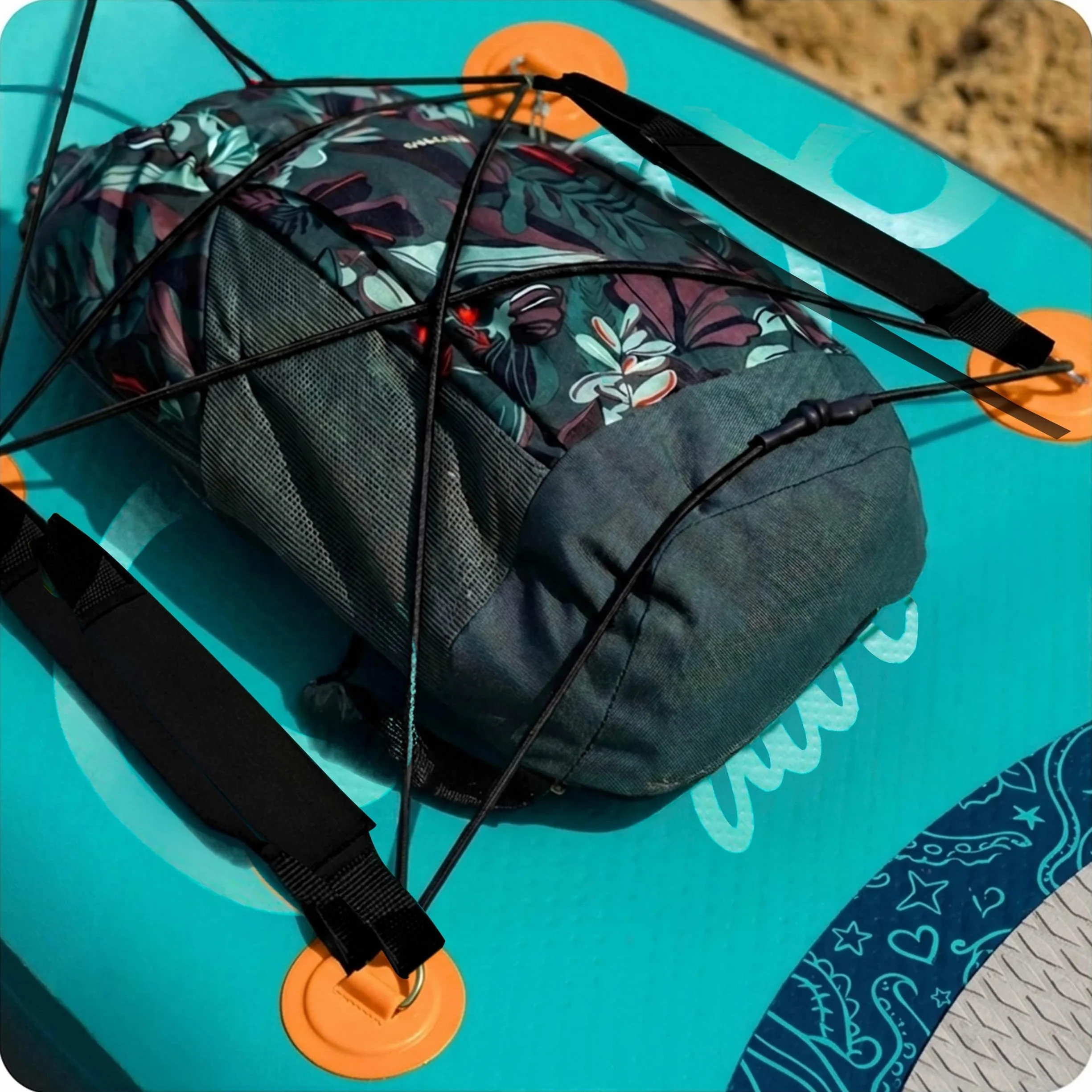 Neo-Sport Deska SUP - Stand Up Paddle Board Aquasurf 10.6 - Uniwersalna Deska Allround - Zestaw dla Początkujących do Rekreacji - 320x84x15 cm - do 140kg - Wiosło, Pompka, Smycz i Plecak - Brązowa