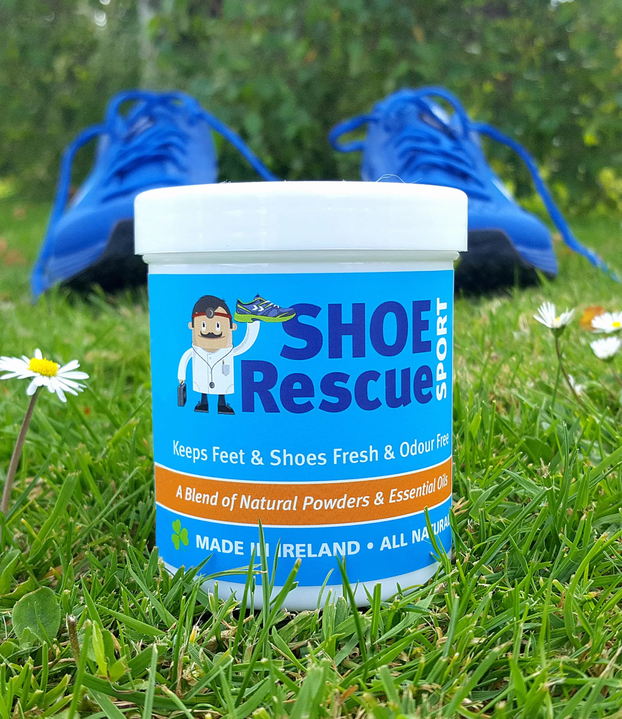 Puder do butów i stóp 100 g – środek do usuwania nieprzyjemnych zapachów stóp i eliminator – opracowany przez zarejestrowaną pielęgnację stóp Shoe Rescue to całkowicie naturalny środek do usuwania