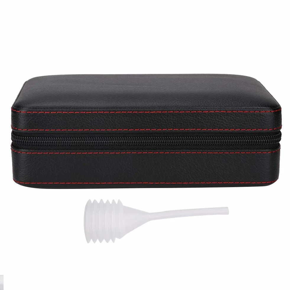 Ręcznie wykonany humidor do cygar, przenośny, skórzany humidor cedrowy, zestaw do cygar na krótkie wycieczki, drewno cedrowe, etui na cygara, humidor na 4 cygara, akcesoria do cygar