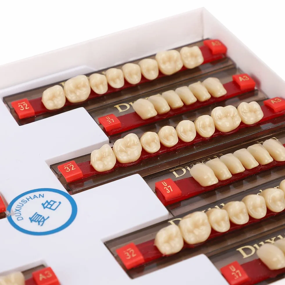 12 sztuk sztuczne zęby żywica proteza materiał dentystyczny żywica syntetyczna fałszywe zęby do wymiany DIY Halloween Artykuły dentystyczne
