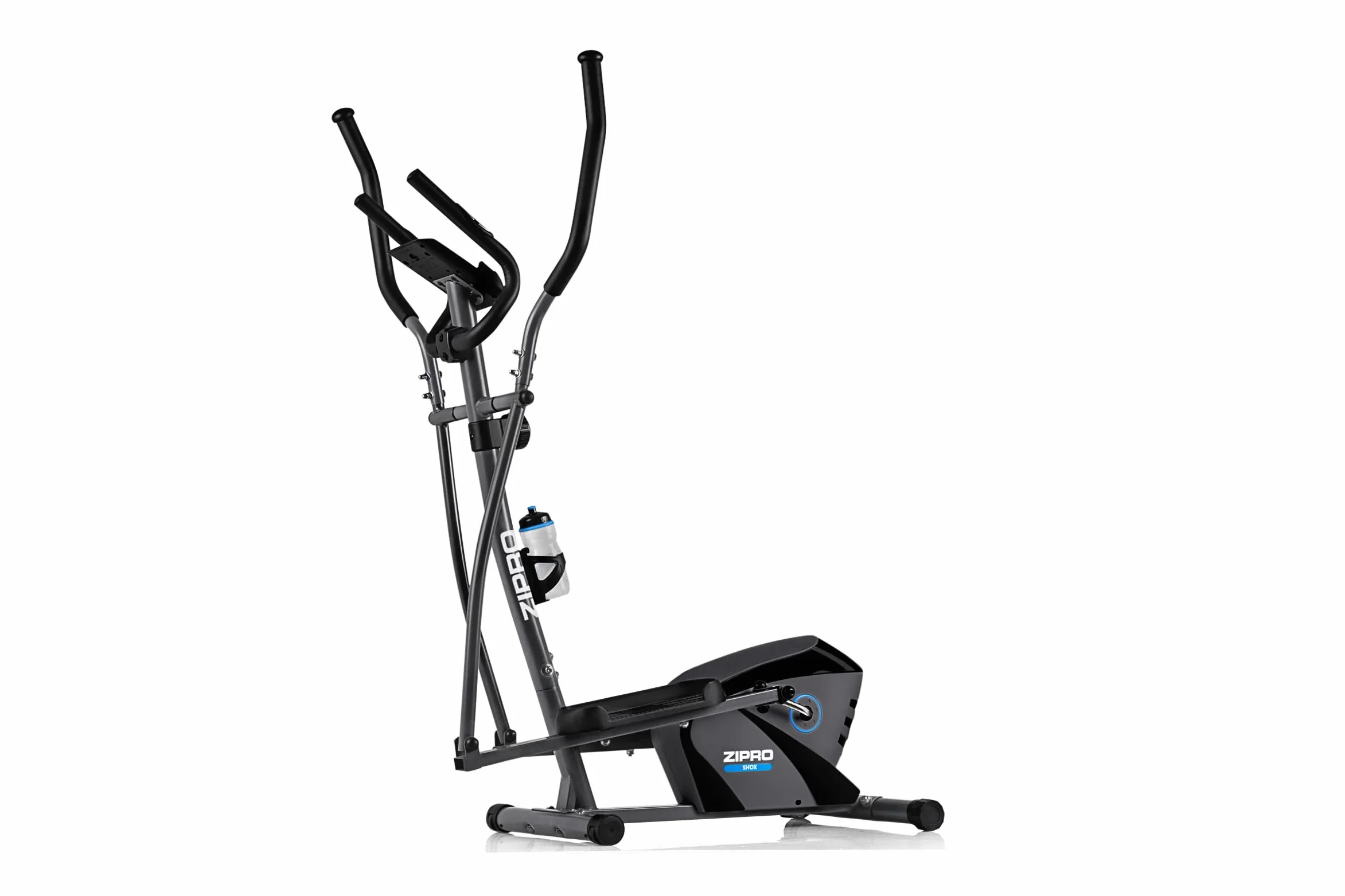 ZIPRO Shox RS Orbitrek Magnetyczny - Domowy Rowerek Eliptyczny z Kółkami Transportowymi - 8 Poziomów Oporu - Wielofunkcyjny Komputer z Wyświetlaczem LCD i Sensorami Pulsu - Piankowe Uchwyty