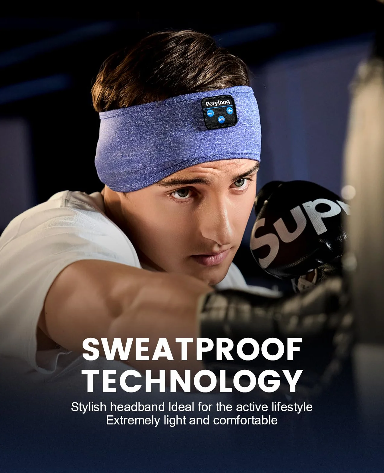 Słuchawki do spania Opaska do spania Bluetooth, słuchawki do spania Perytong Słuchawki sportowe z pałąkiem na głowę, Ultra-miękki pałąk Bluetooth dla śpiących z boku, Prezenty do spania dla